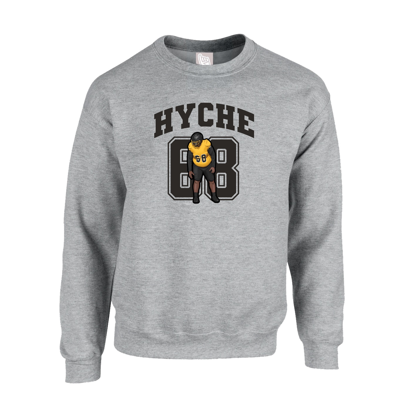Fleece Crew — Number in Grey