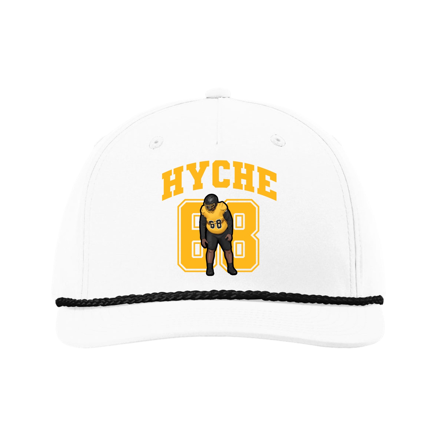 Five-Panel Classic Rope Cap — Number in White