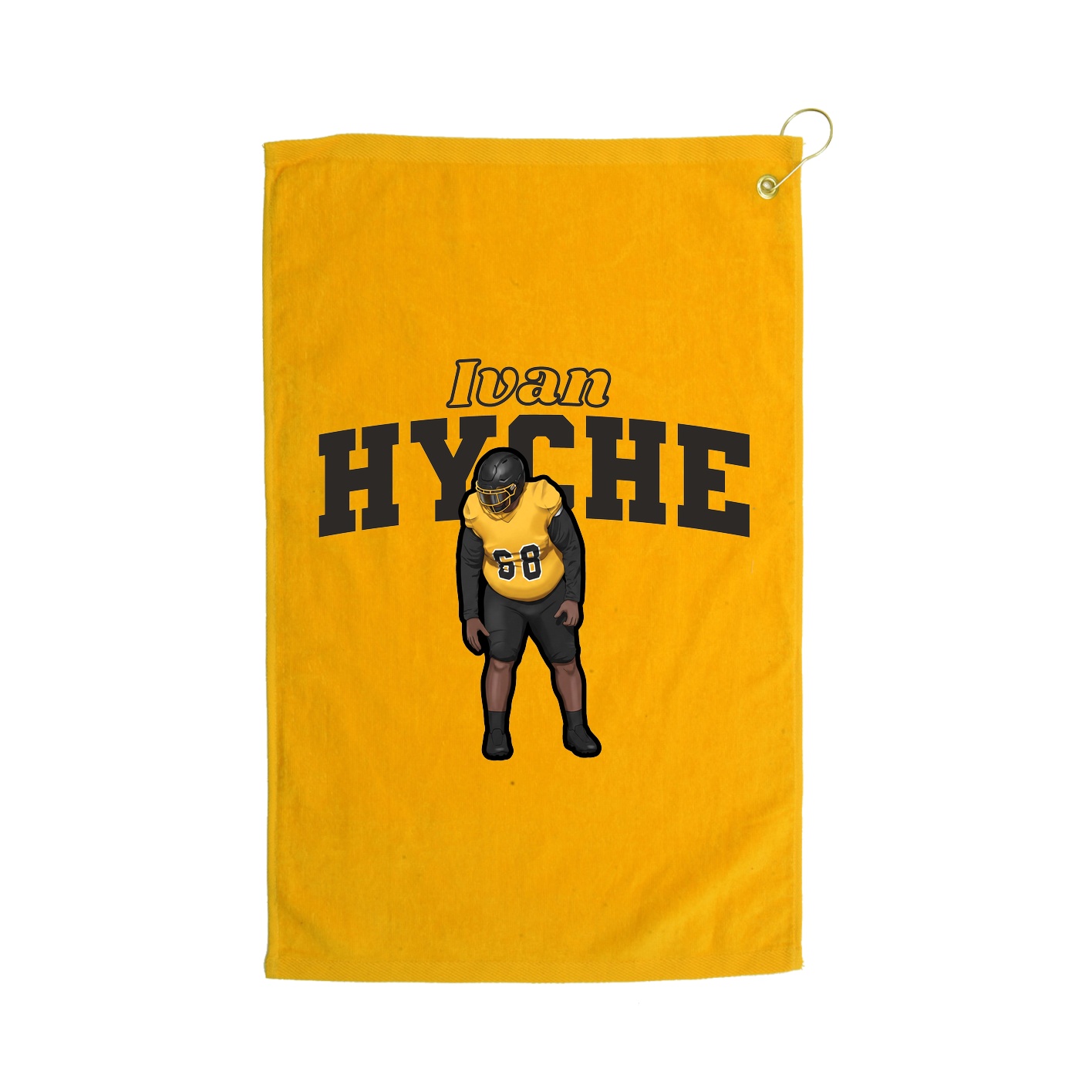 Golf Towel — Name Arch in Gold