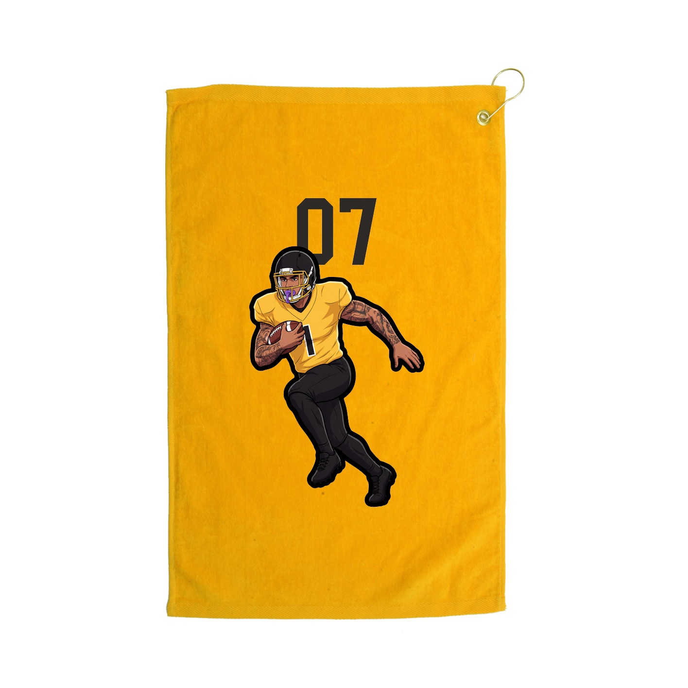 Golf Towel — Number Top in Gold