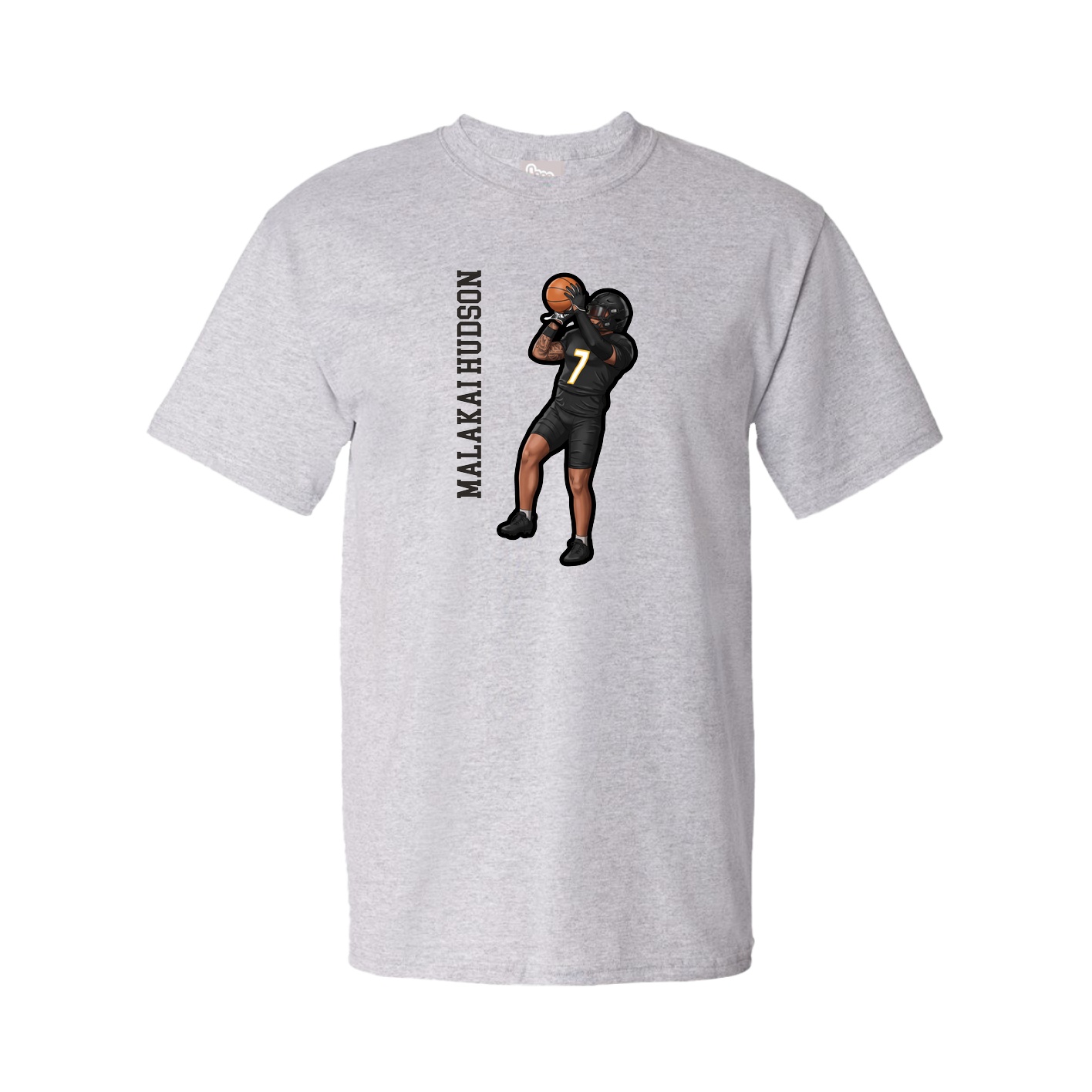 Tee — Name Vertical in Grey