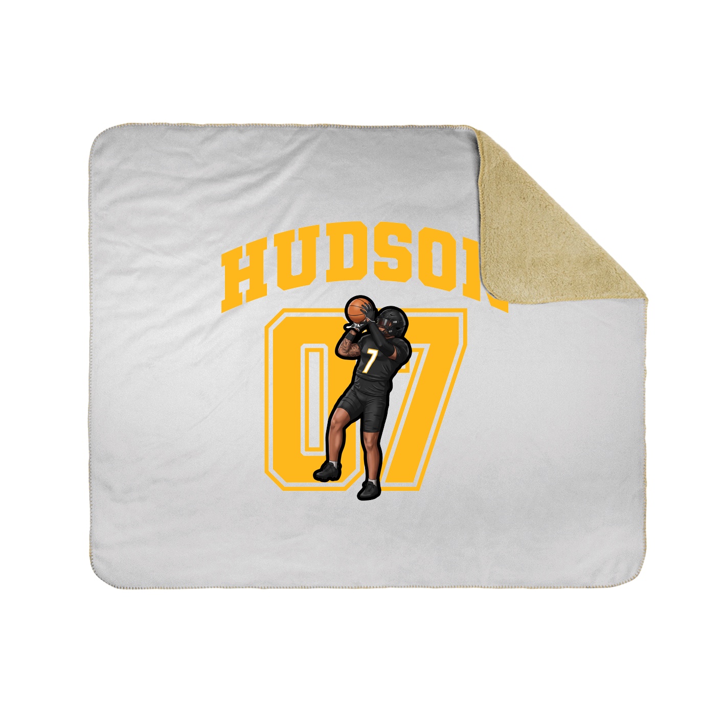 Throw Blanket — Number in White