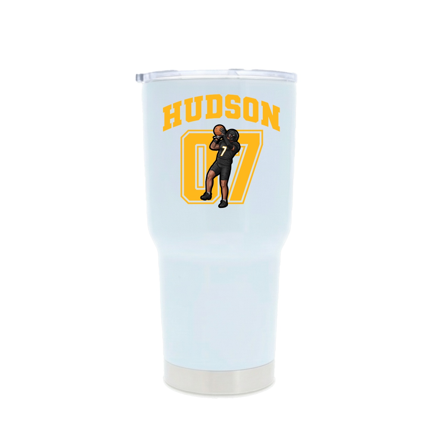 30oz Stainless Steel Tumbler — Number in White