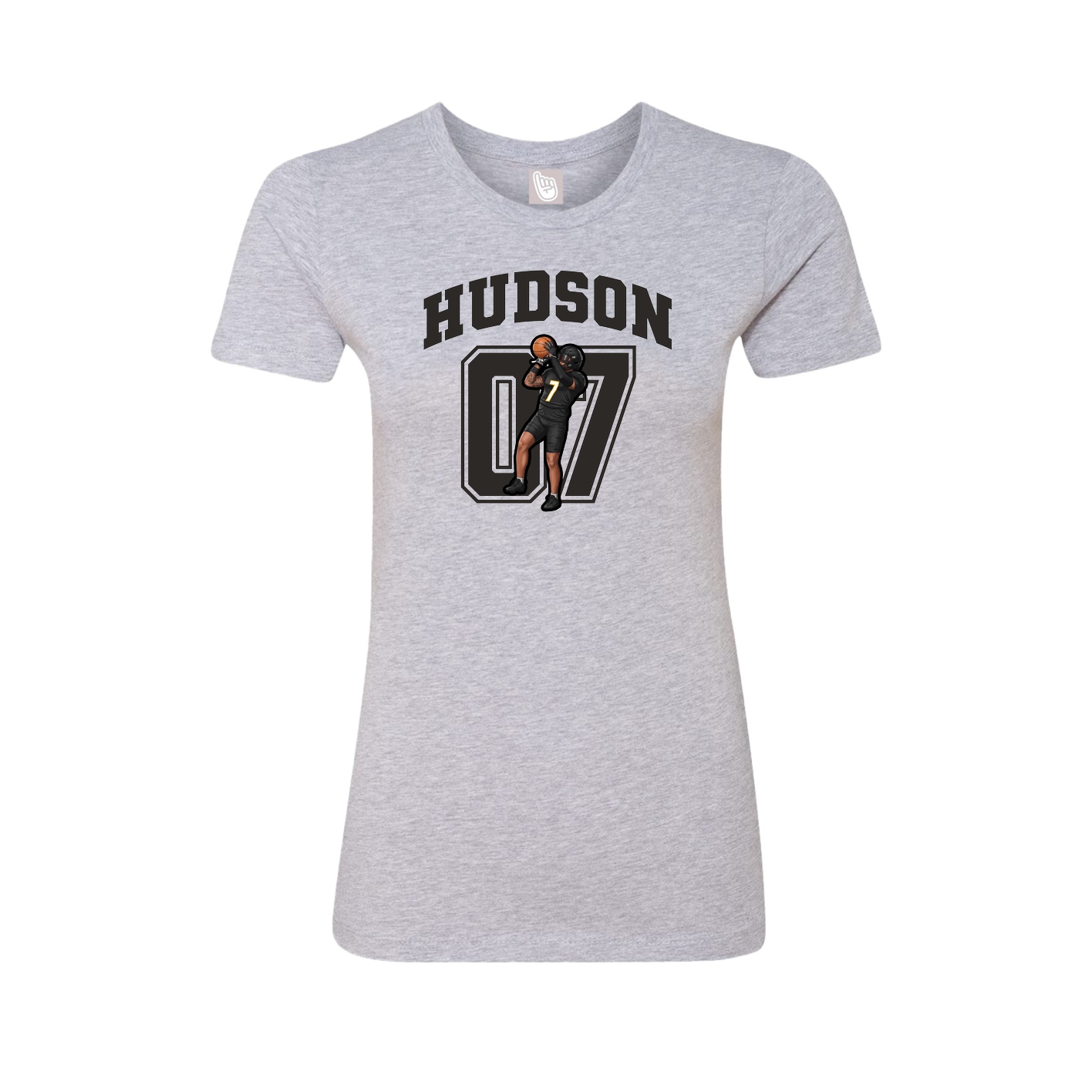 Fitted Women's Tee — Number in Grey