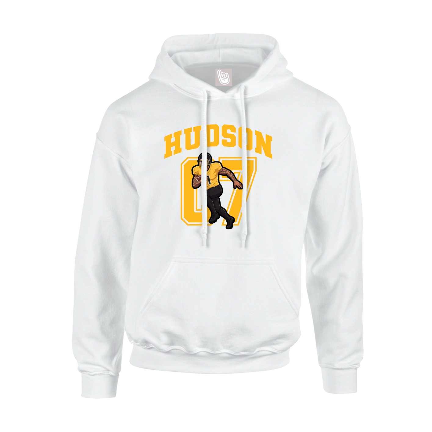 Hoodie — Number in White