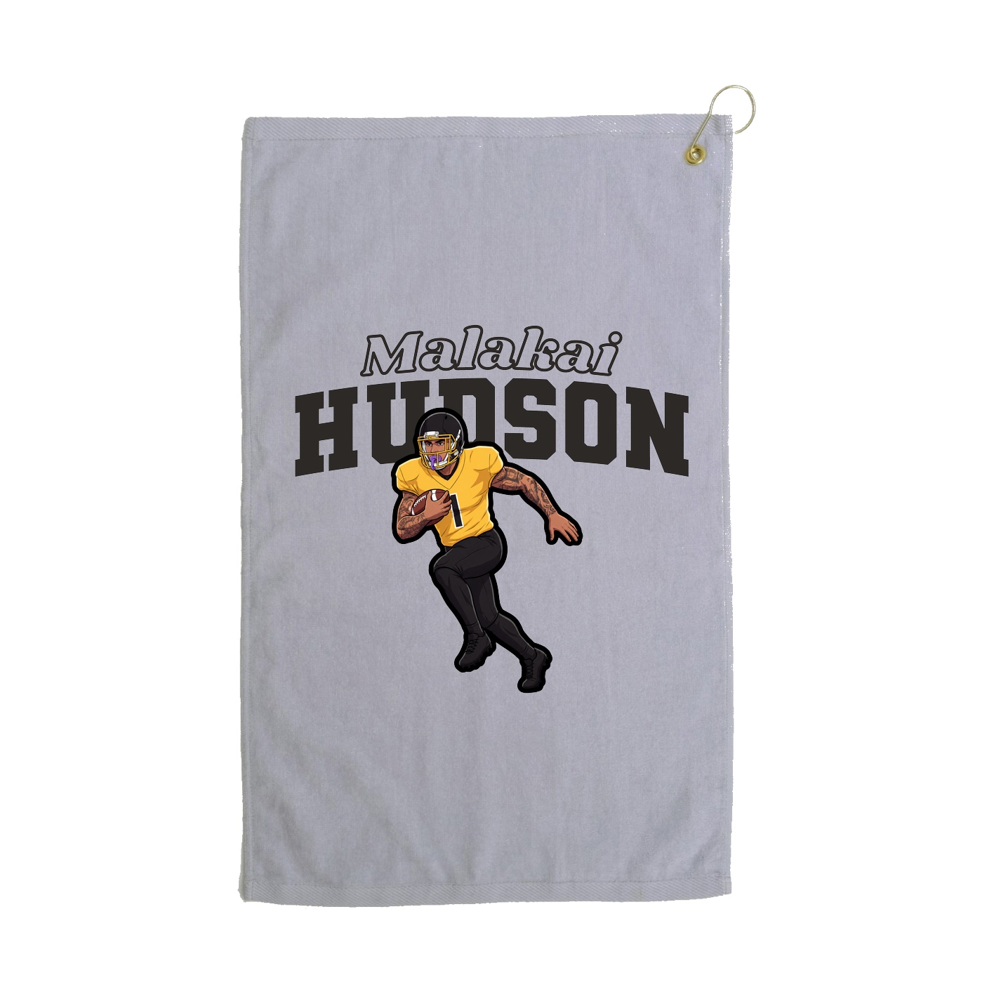Golf Towel — Name Arch in Grey