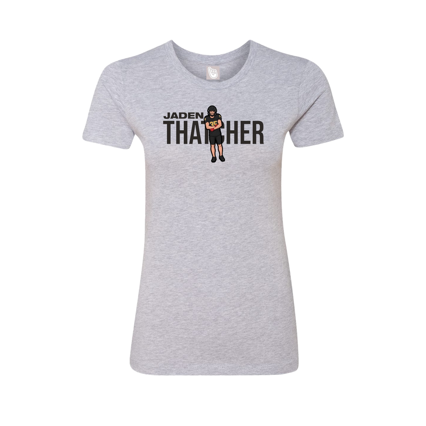 Fitted Women's Tee — Player Name in Grey