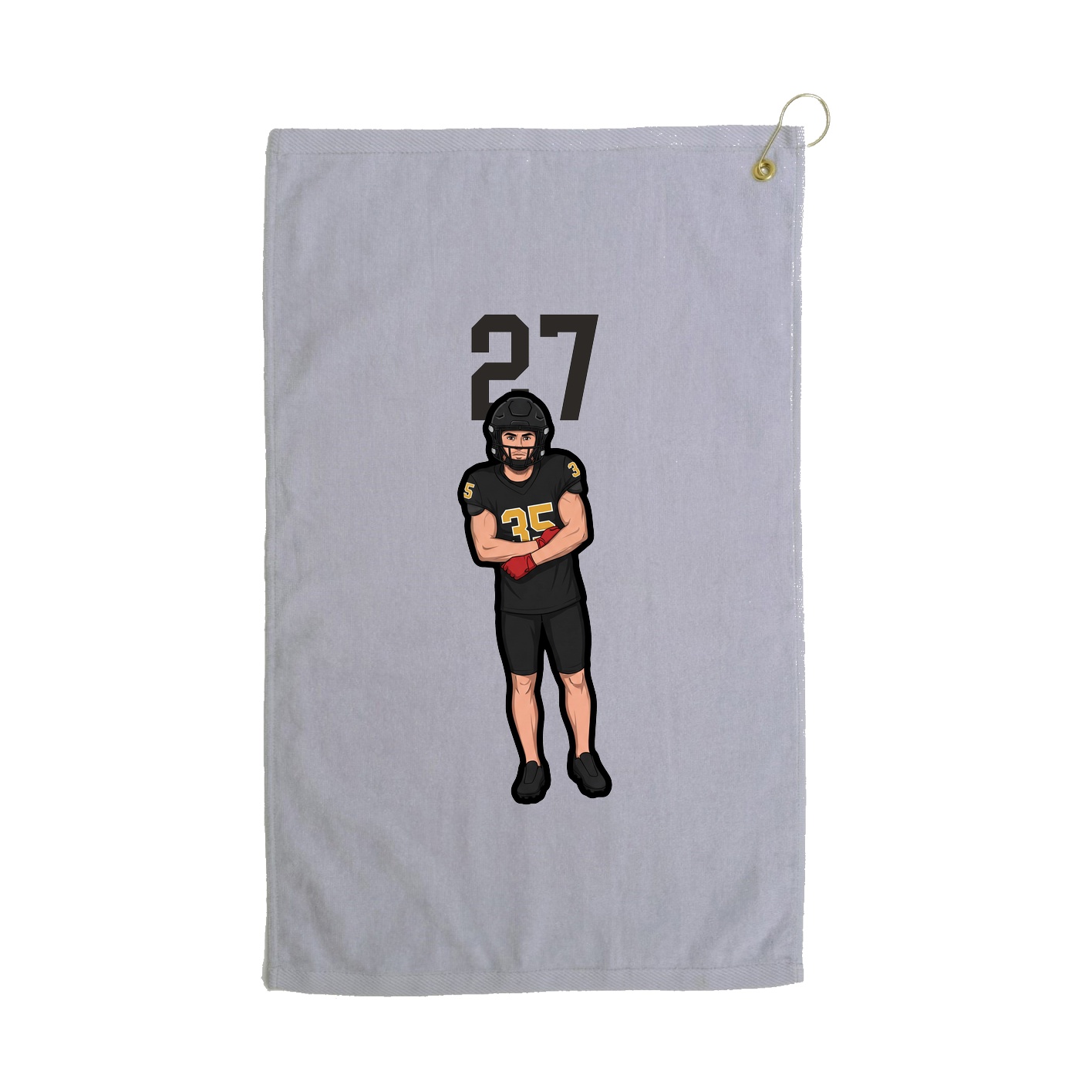 Golf Towel — Number Top in Grey
