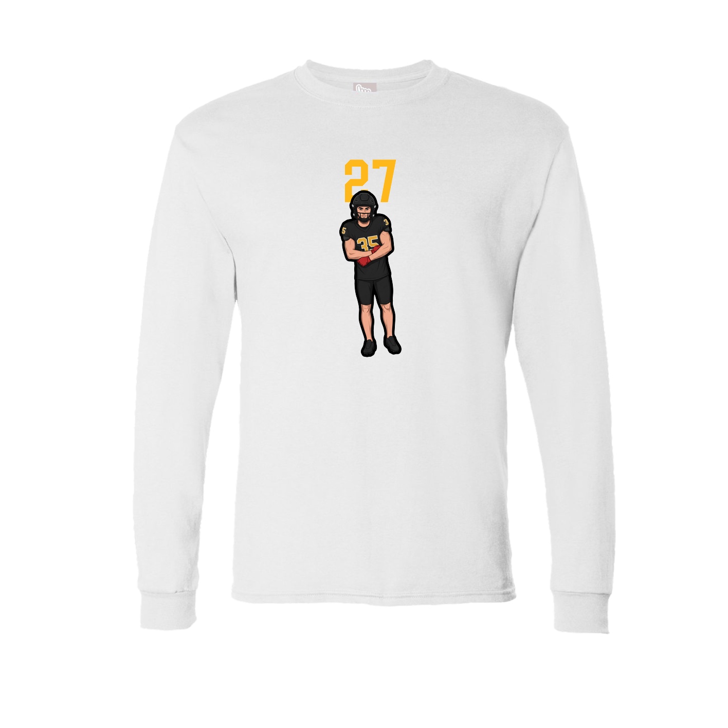 Long Sleeve Tee — Number Top in White