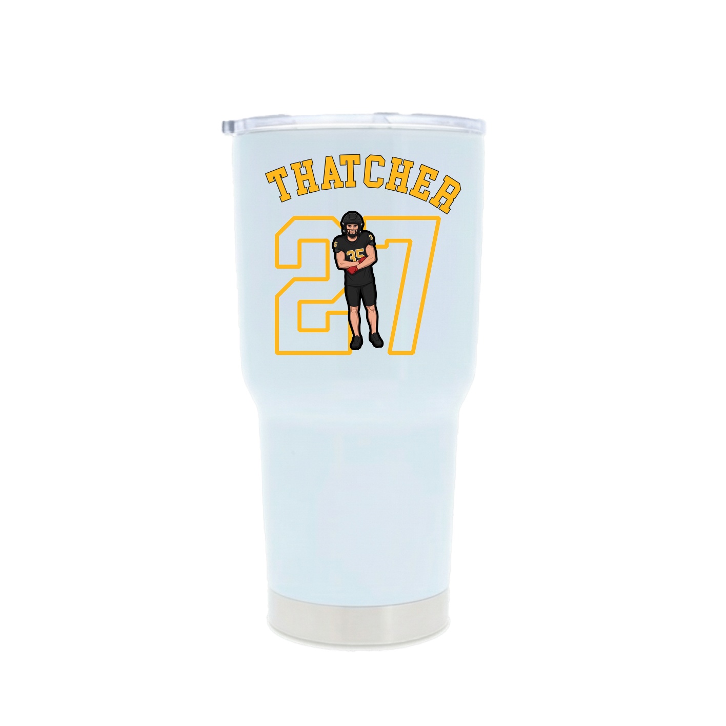 30oz Stainless Steel Tumbler — Shirsey Arch in White
