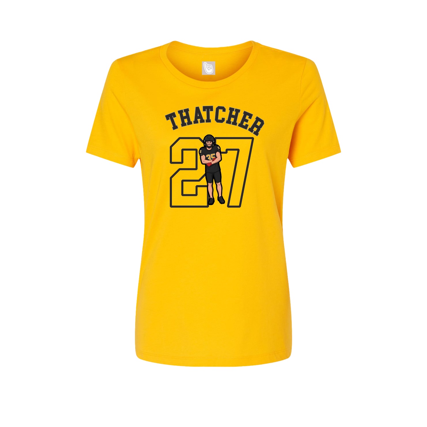 Fitted Women's Tee — Shirsey Arch in Gold