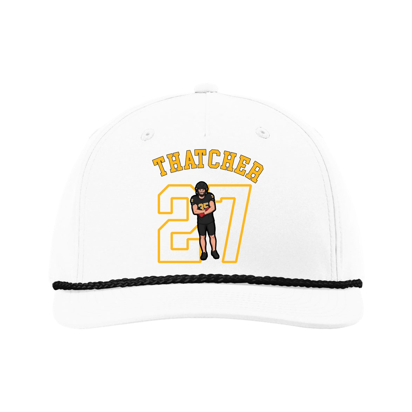 Five-Panel Classic Rope Cap — Shirsey Arch in White