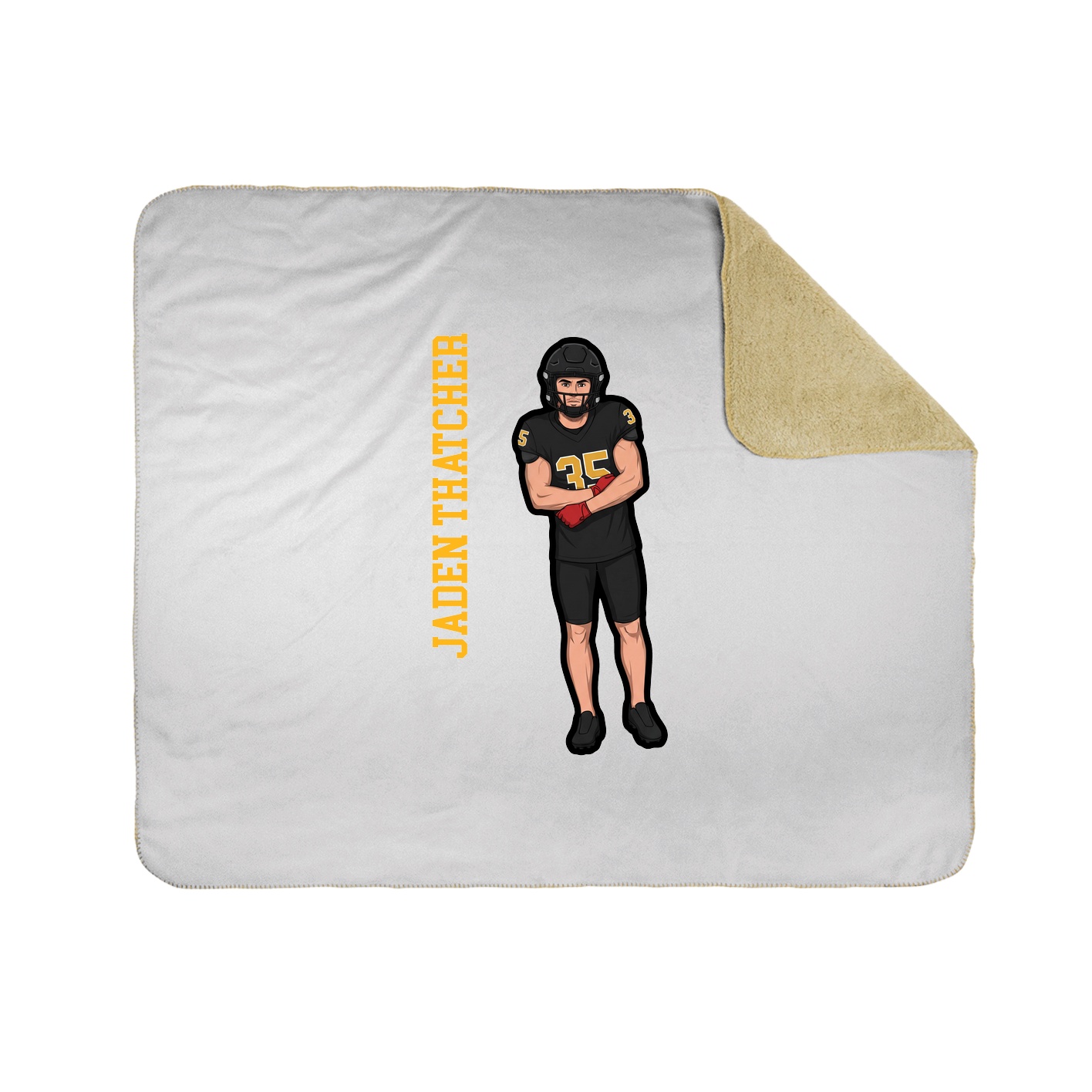 Throw Blanket — Name Vertical in White