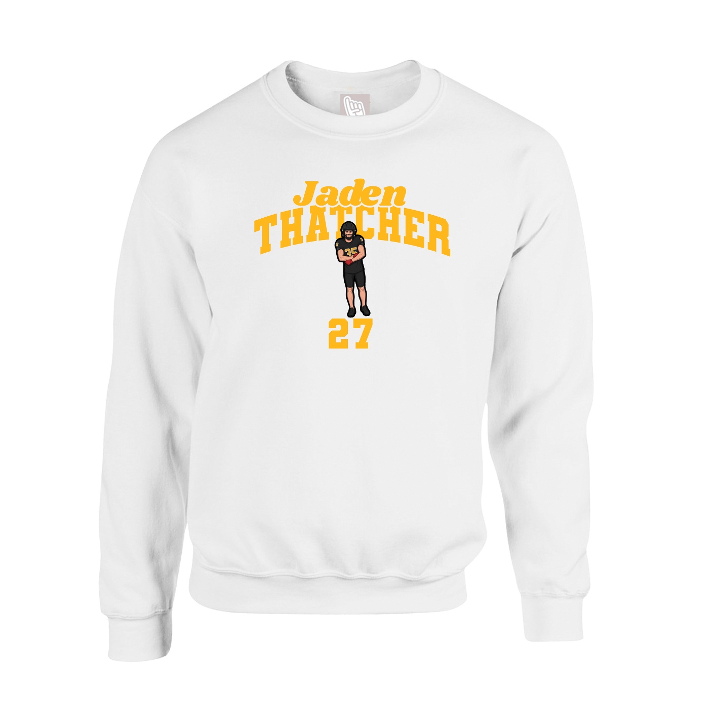 Fleece Crew — Signature Arch in White