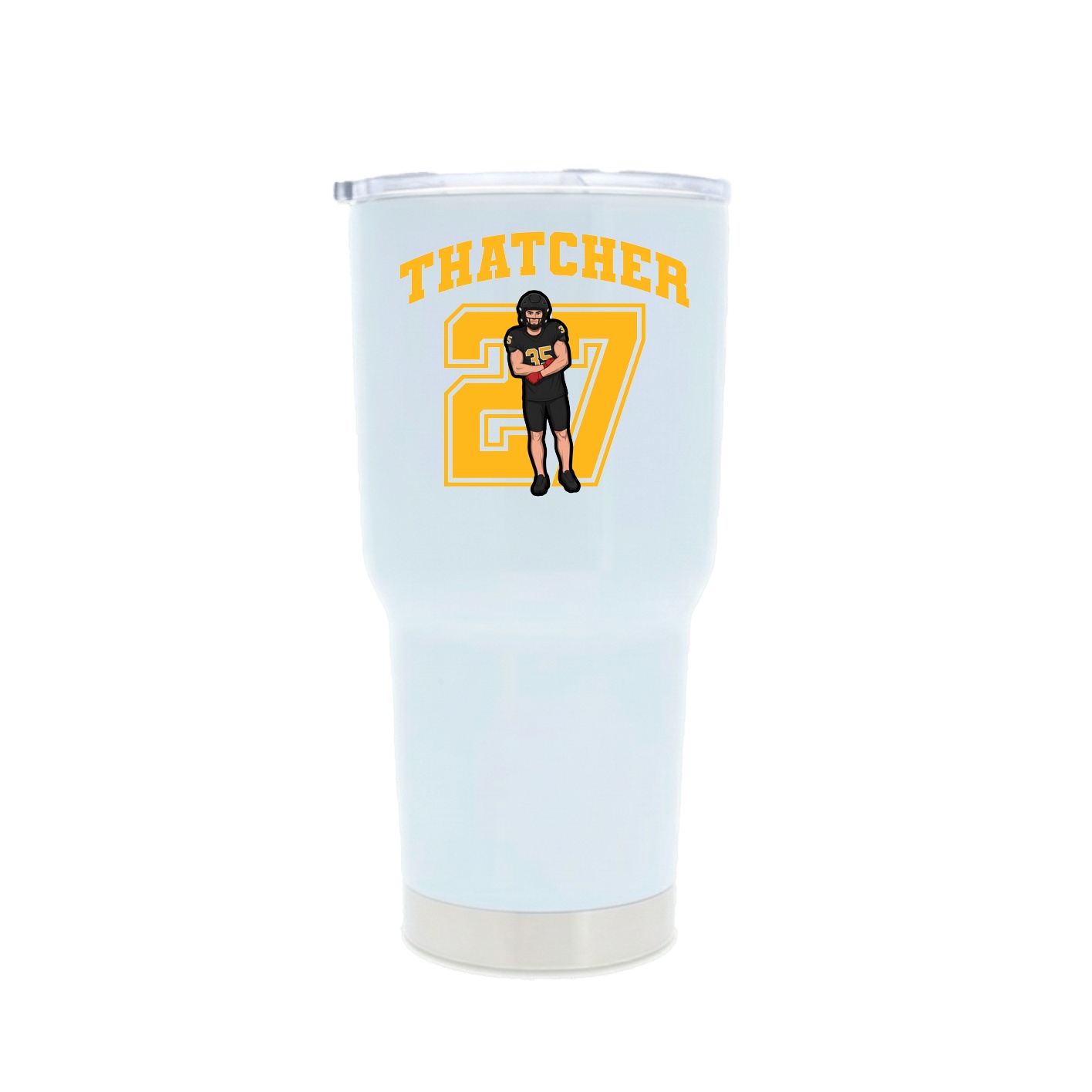 30oz Stainless Steel Tumbler — Number in White