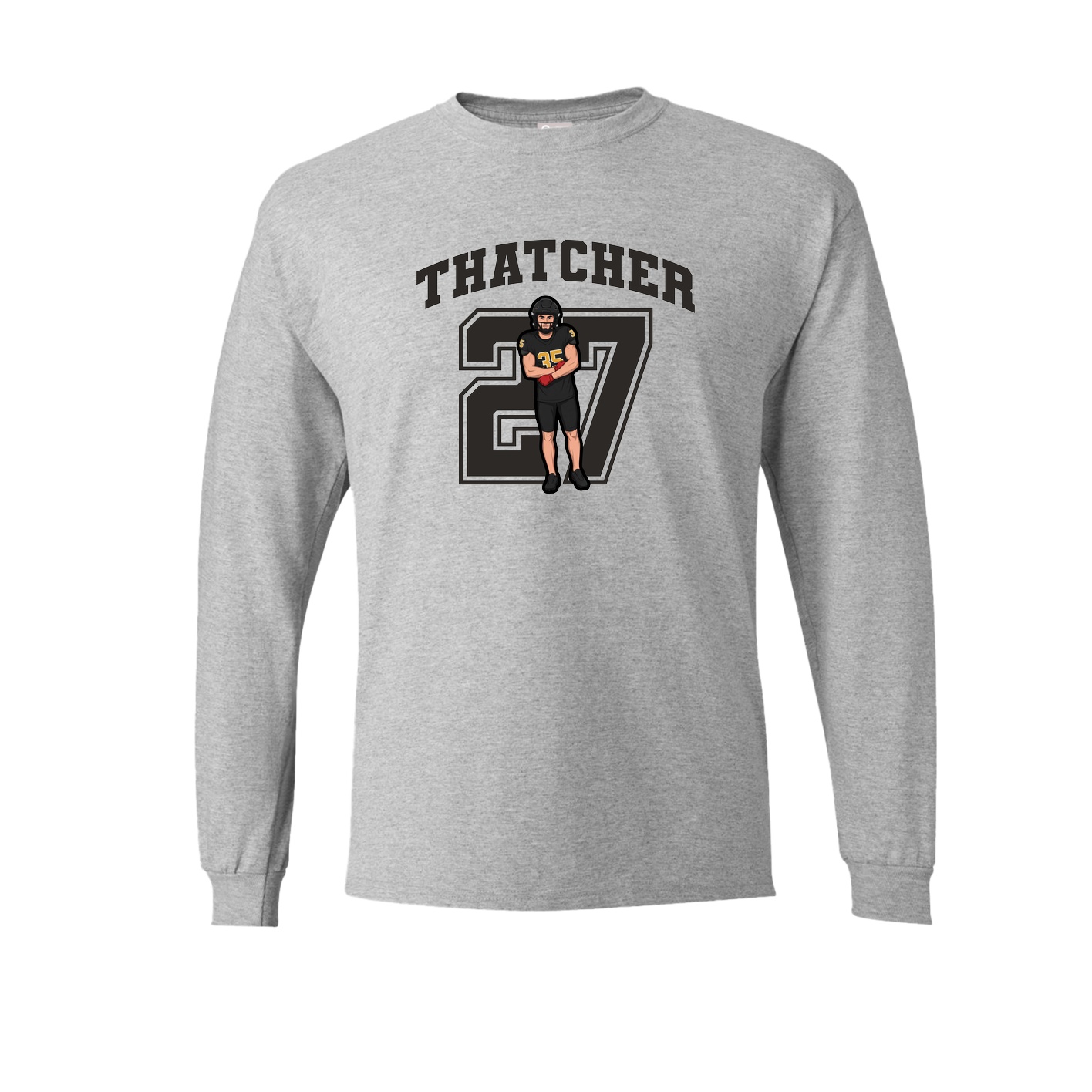 Long Sleeve Tee — Number in Grey