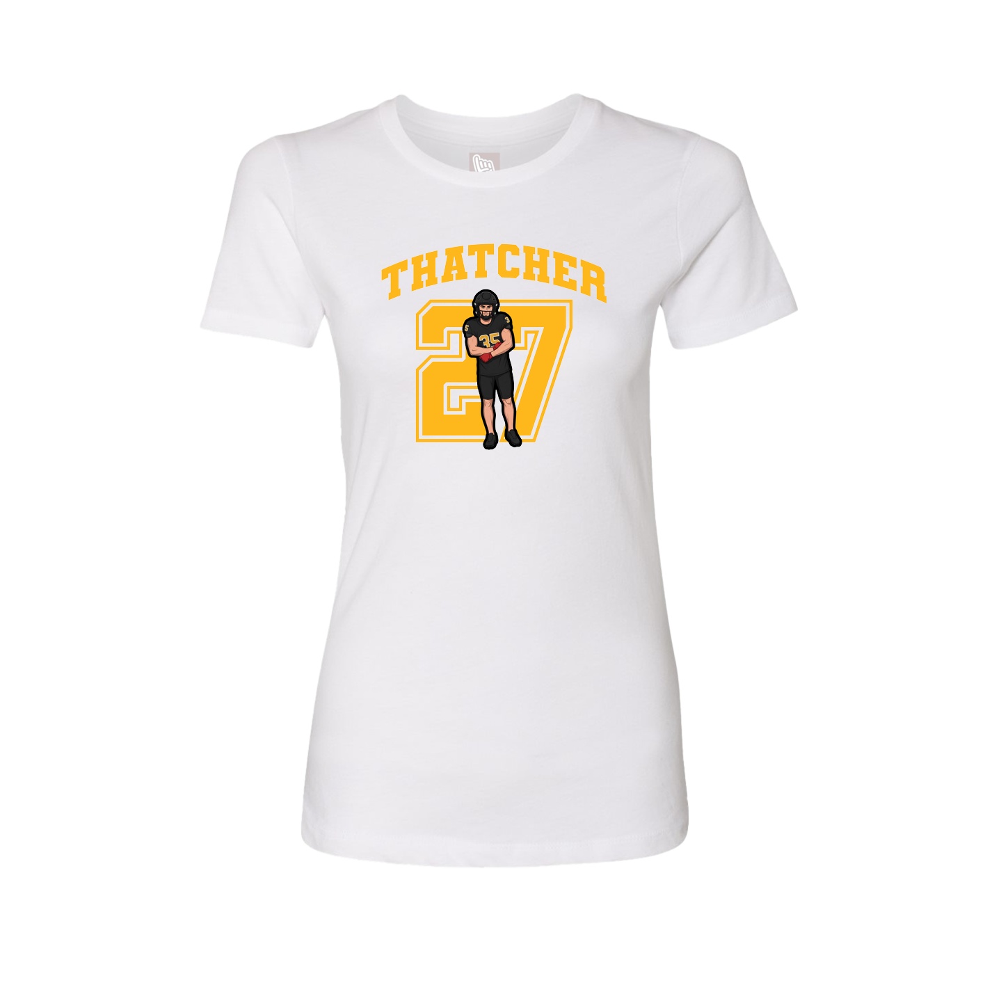 Fitted Women's Tee — Number in White