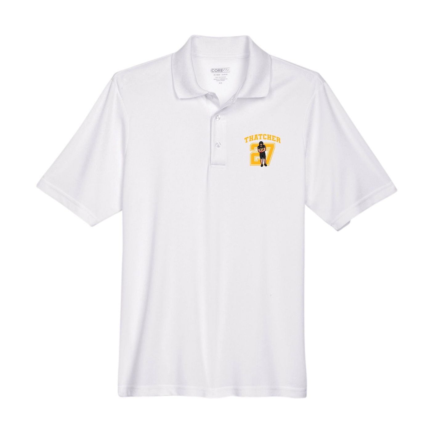 Performance Polo — Number in White