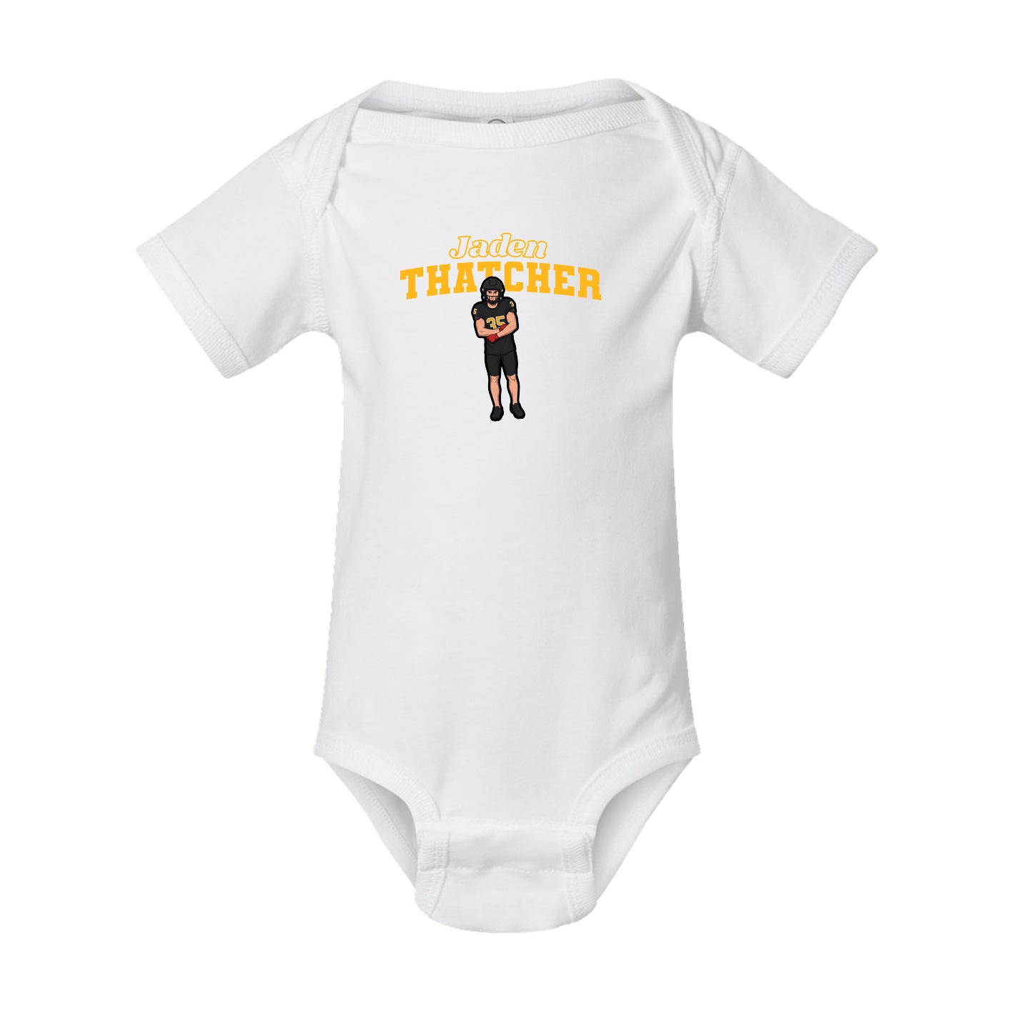 Baby Onesie — Name Arch in White