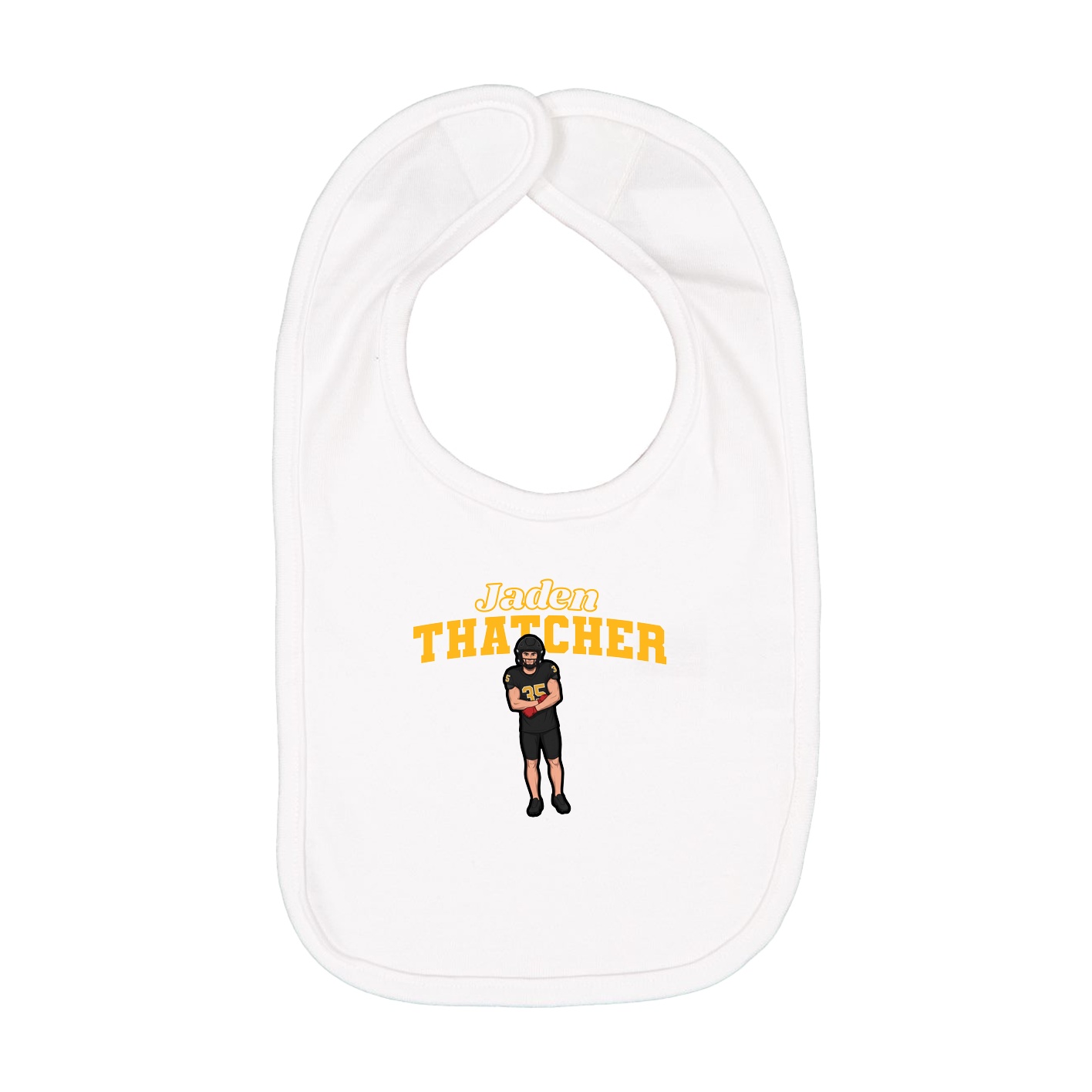 Infant Bib — Name Arch in White