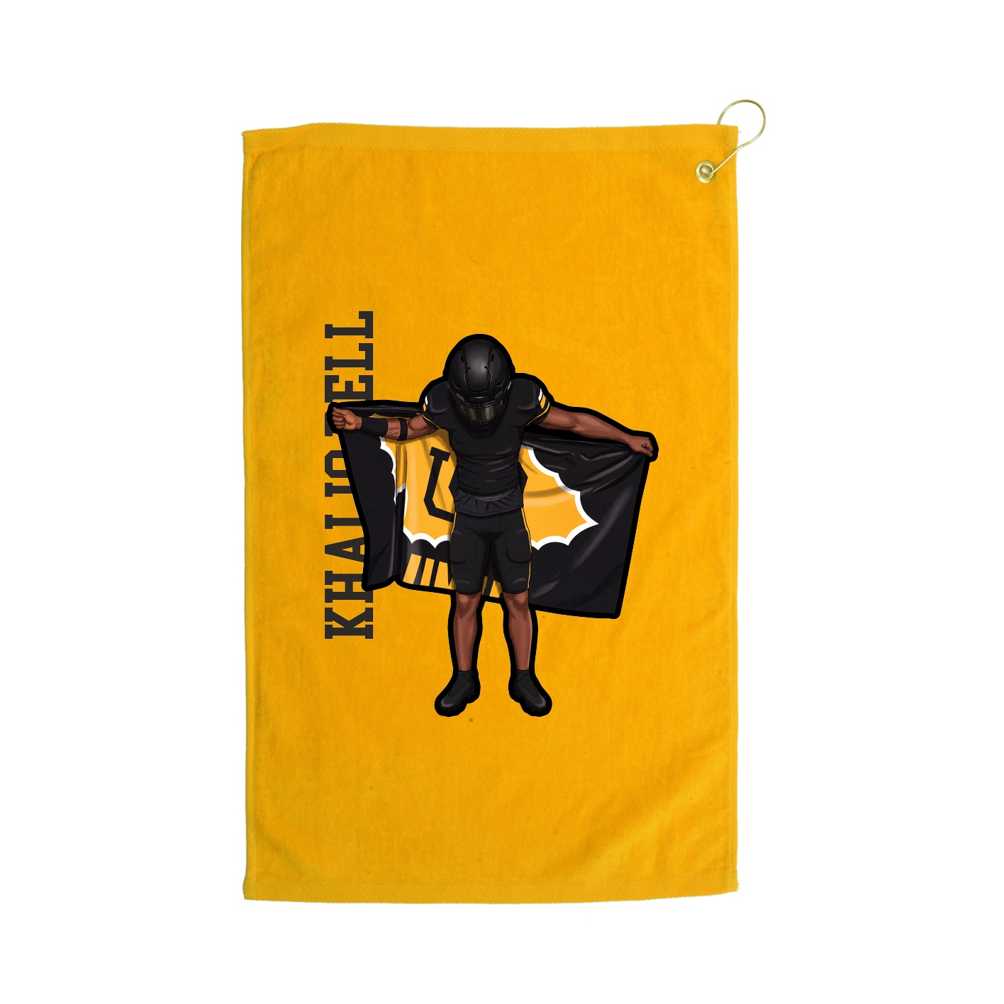 Golf Towel — Name Vertical in Gold