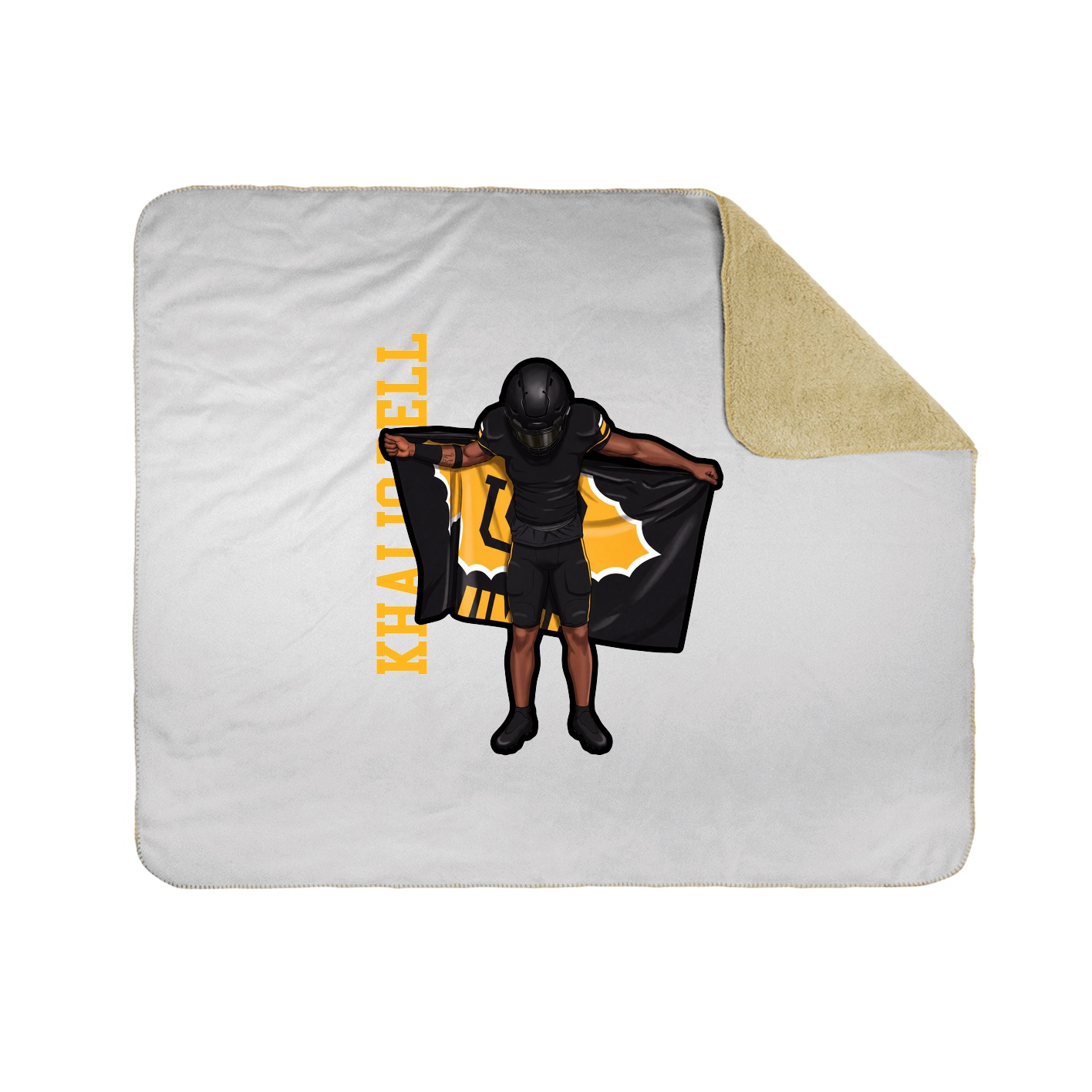 Throw Blanket — Name Vertical in White