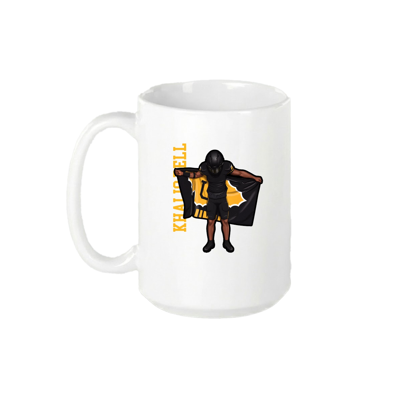 15oz Coffee Mug — Name Vertical in White