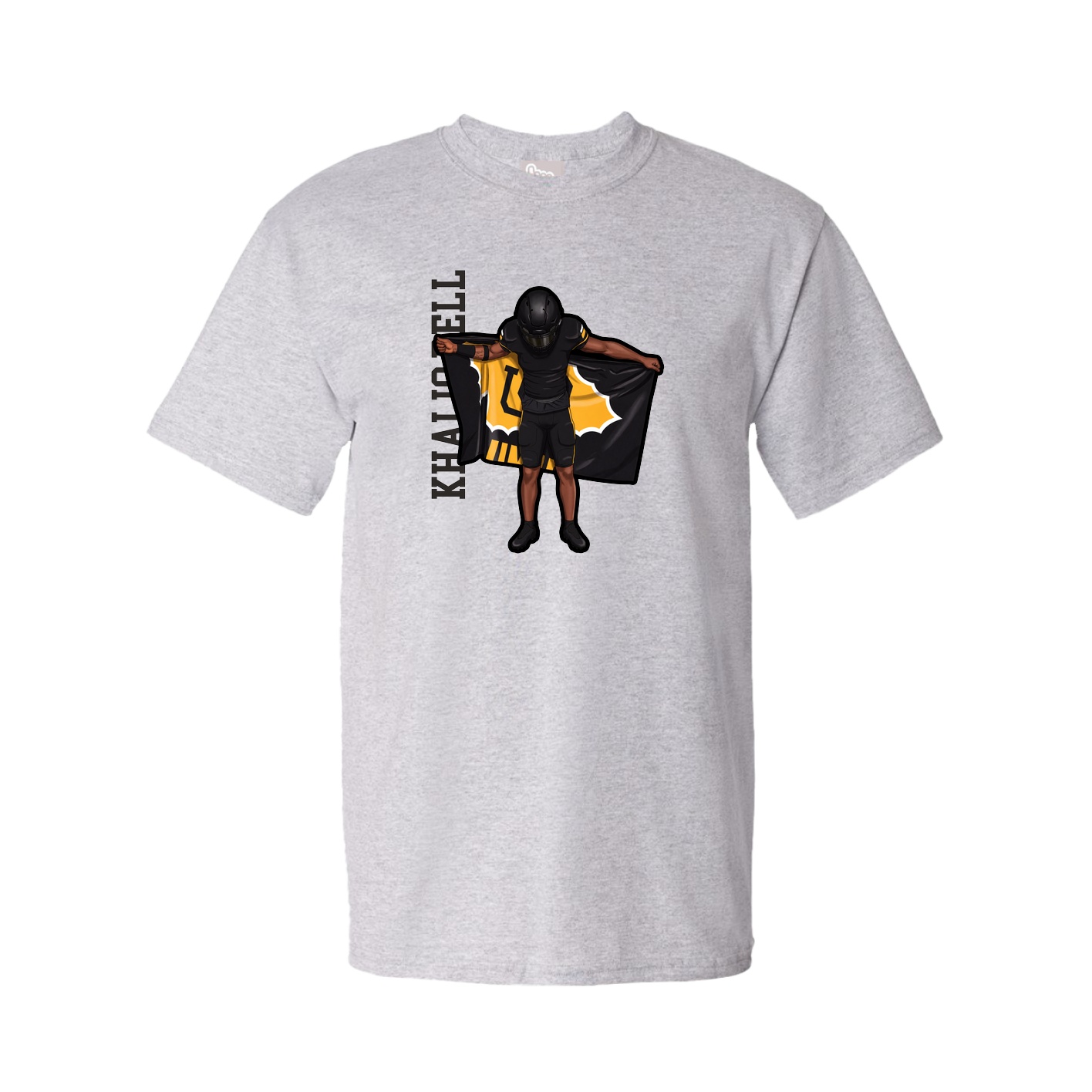 Tee — Name Vertical in Grey
