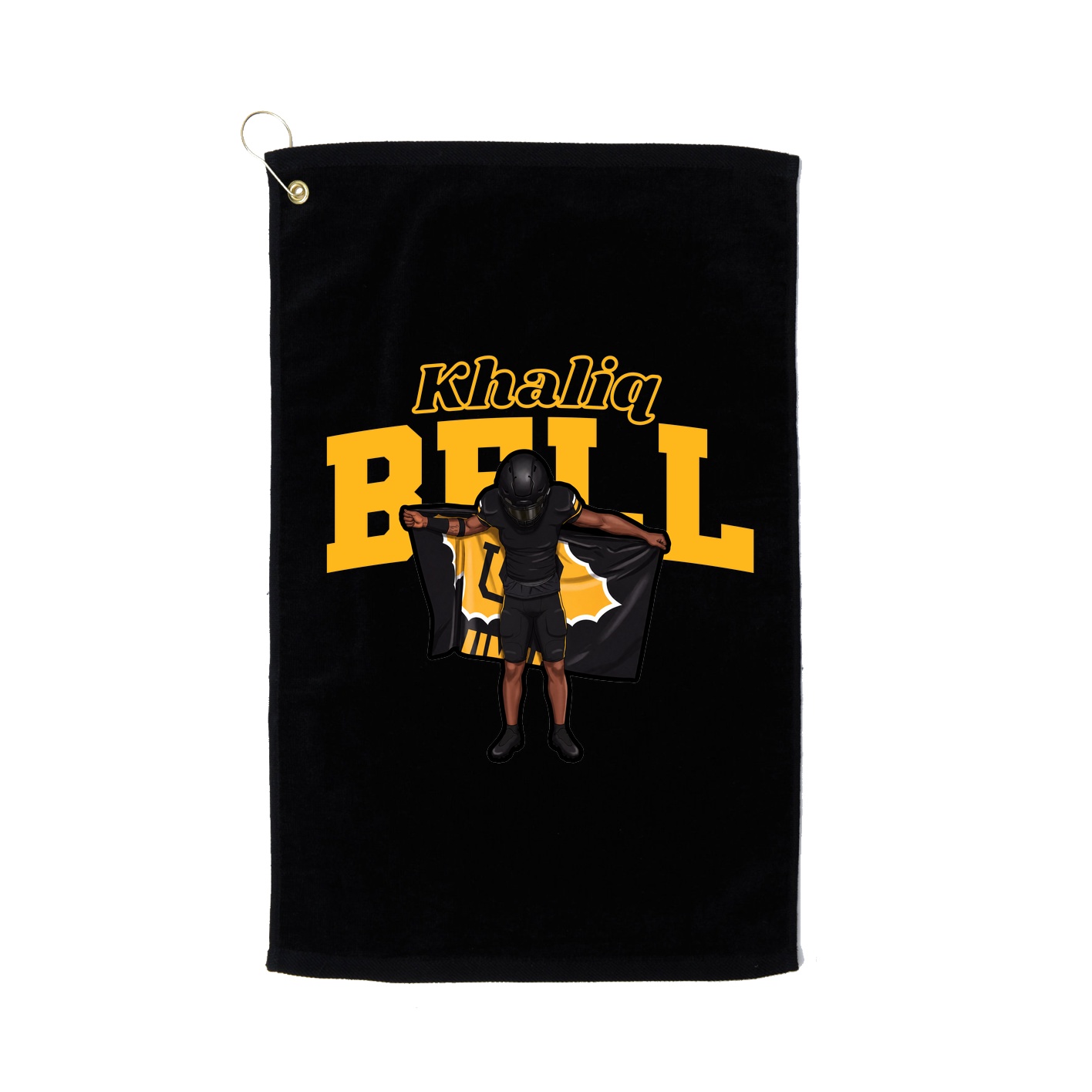 Golf Towel — Name Arch in Black