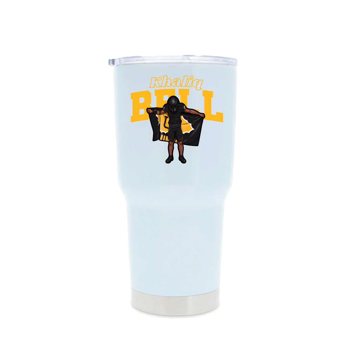 30oz Stainless Steel Tumbler — Name Arch in White