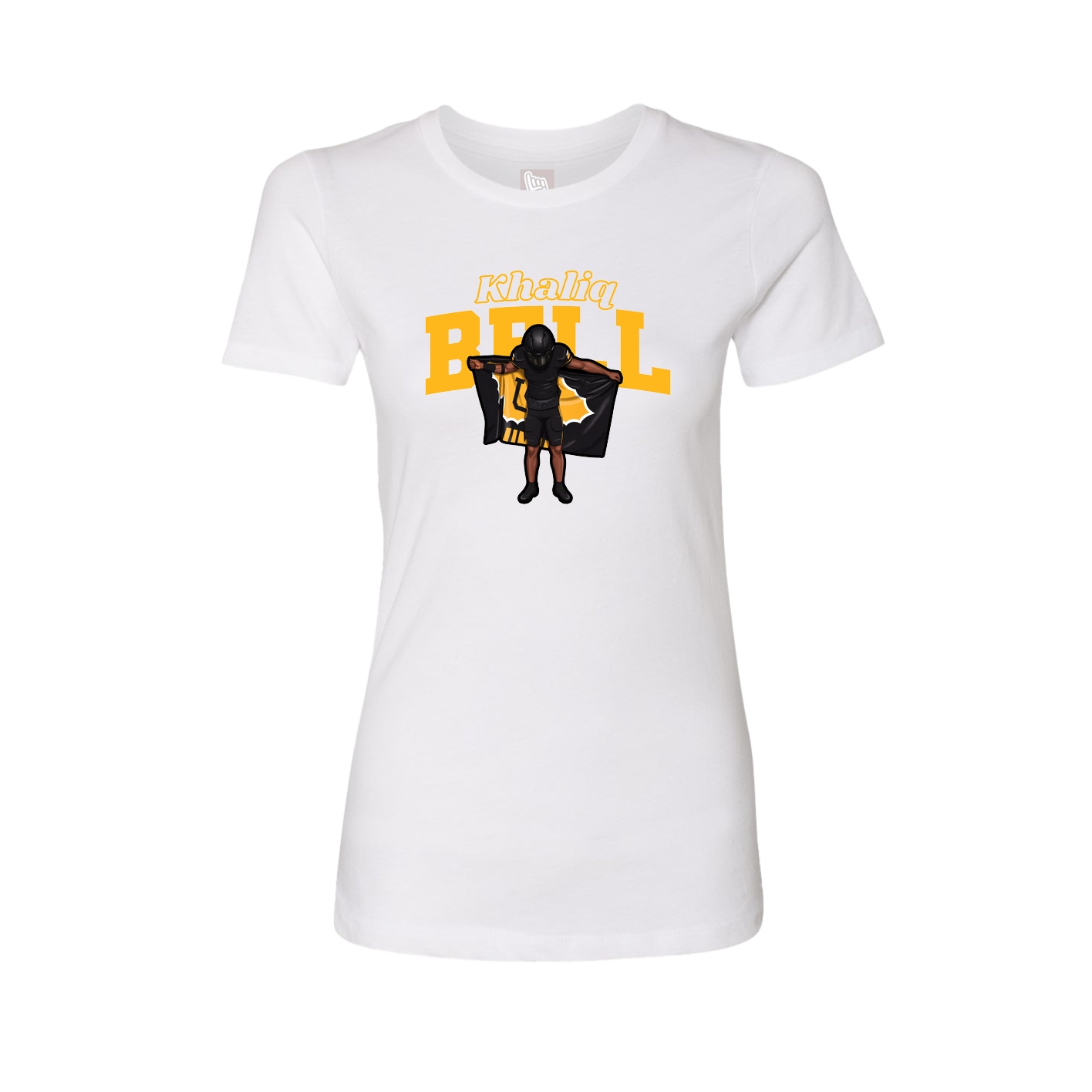 Fitted Women's Tee — Name Arch in White