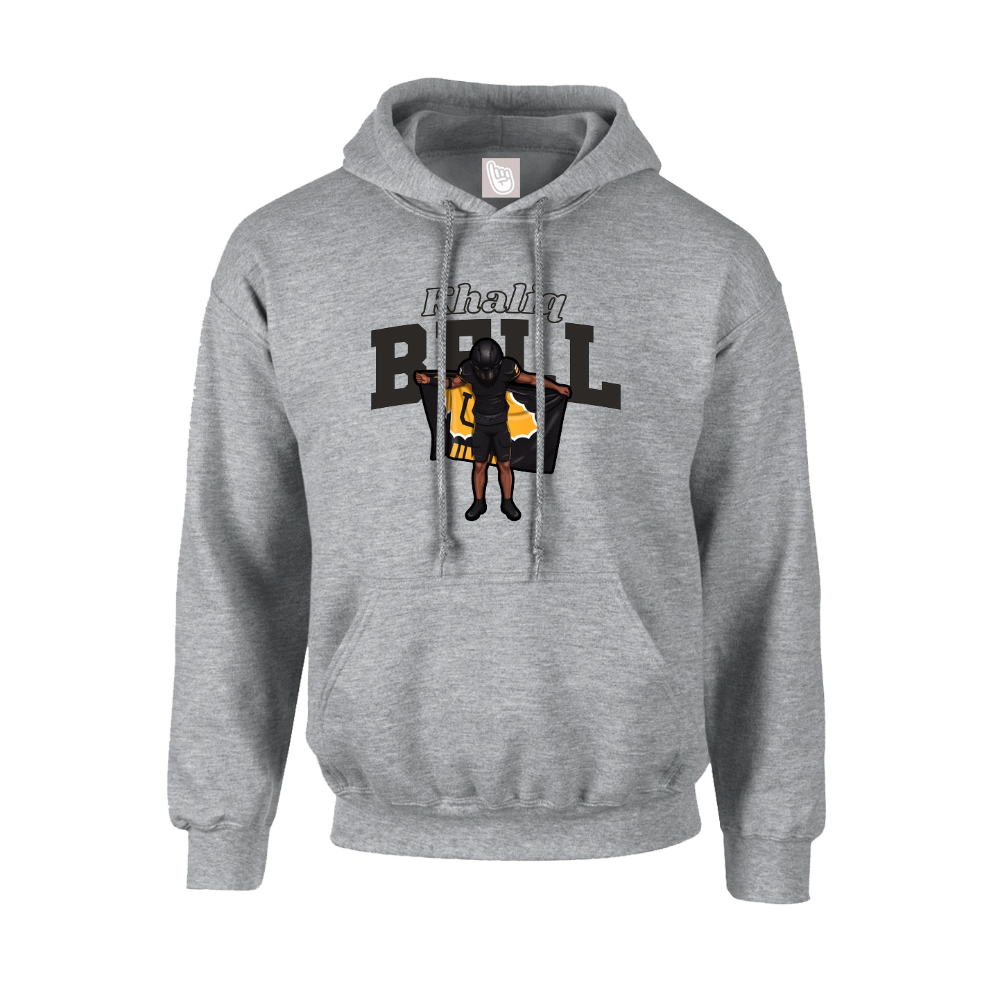 Hoodie — Name Arch in Grey