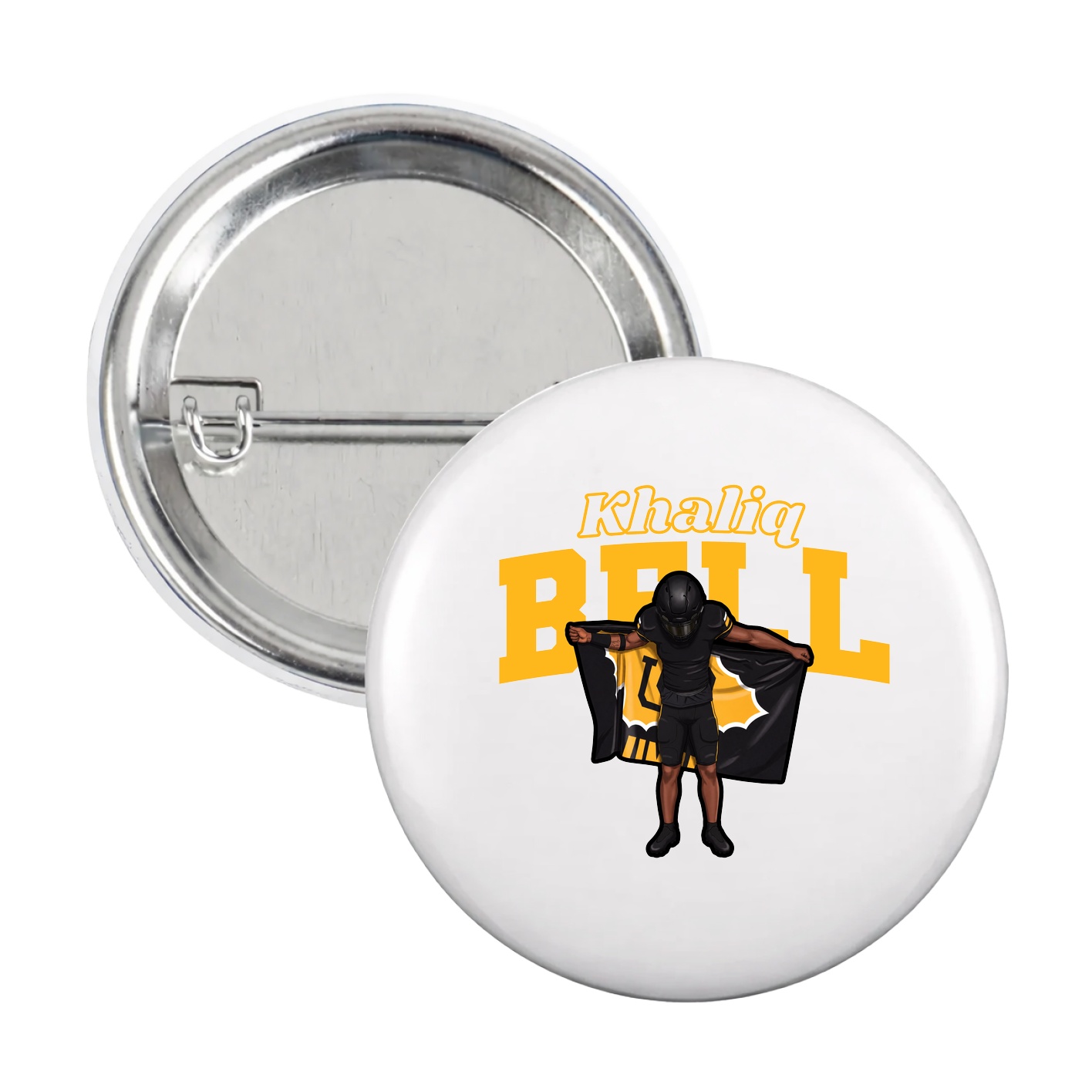 Game Day Button — Name Arch in White