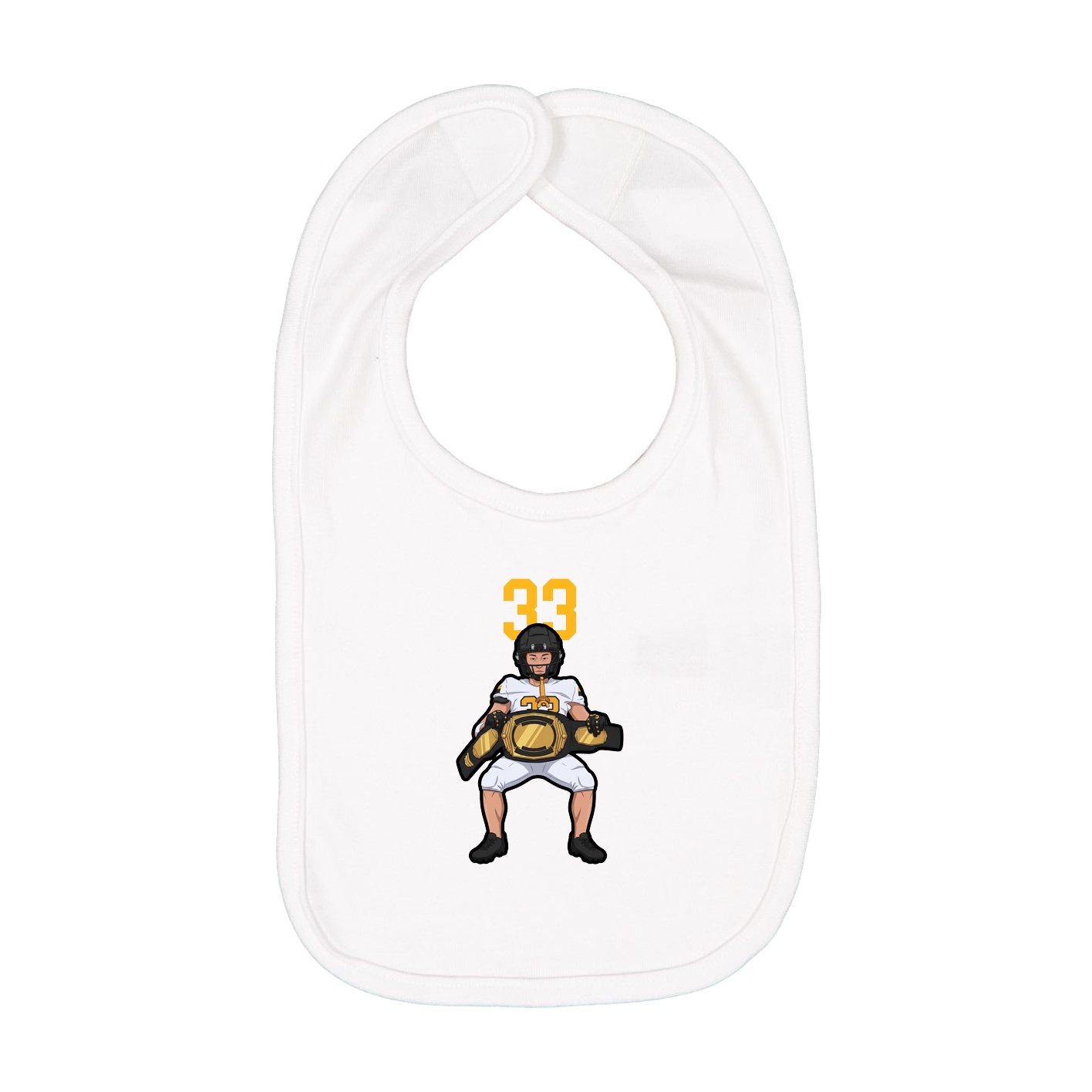 Infant Bib — Number Top in White