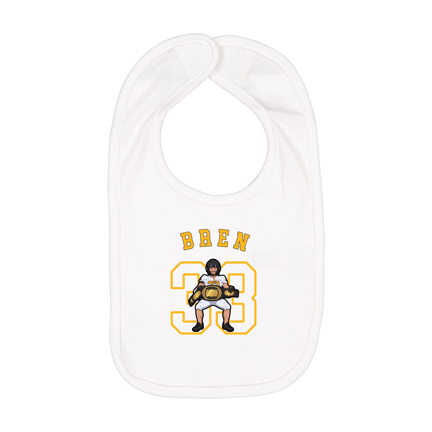 Infant Bib — Shirsey Arch in White