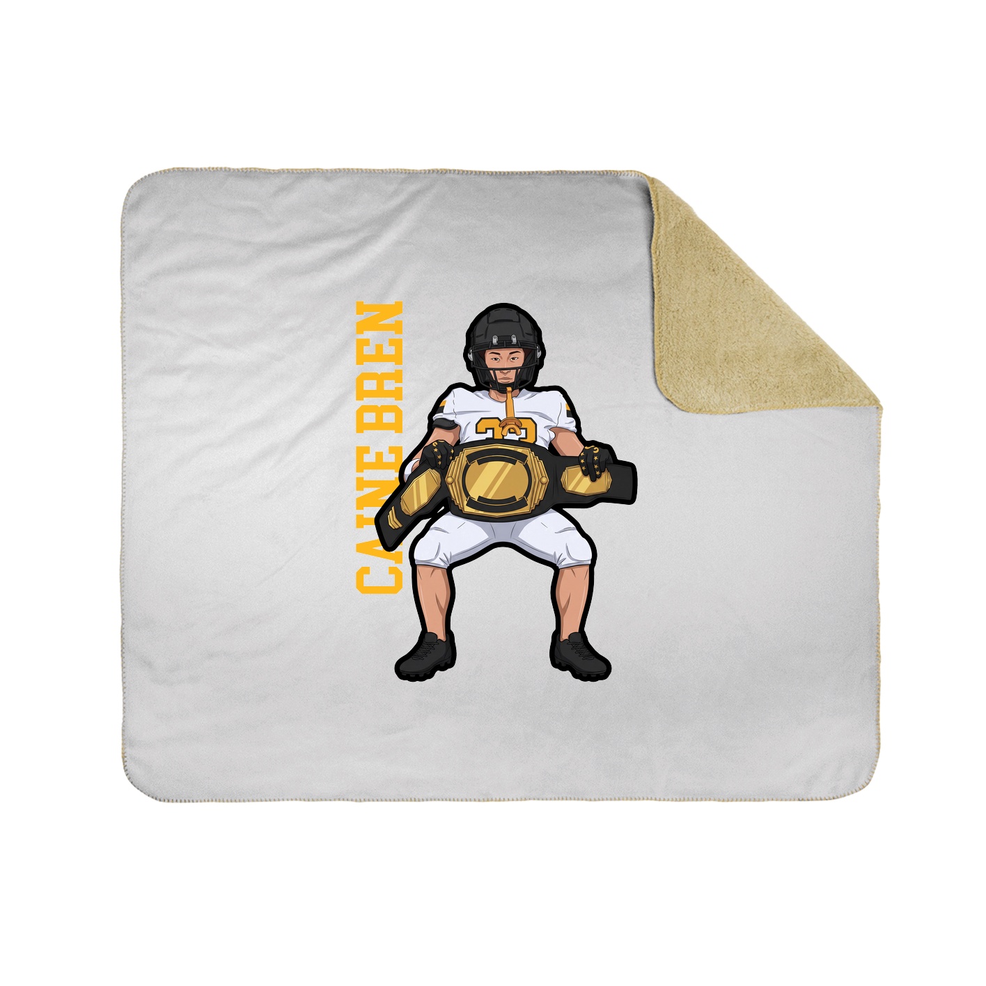Throw Blanket — Name Vertical in White