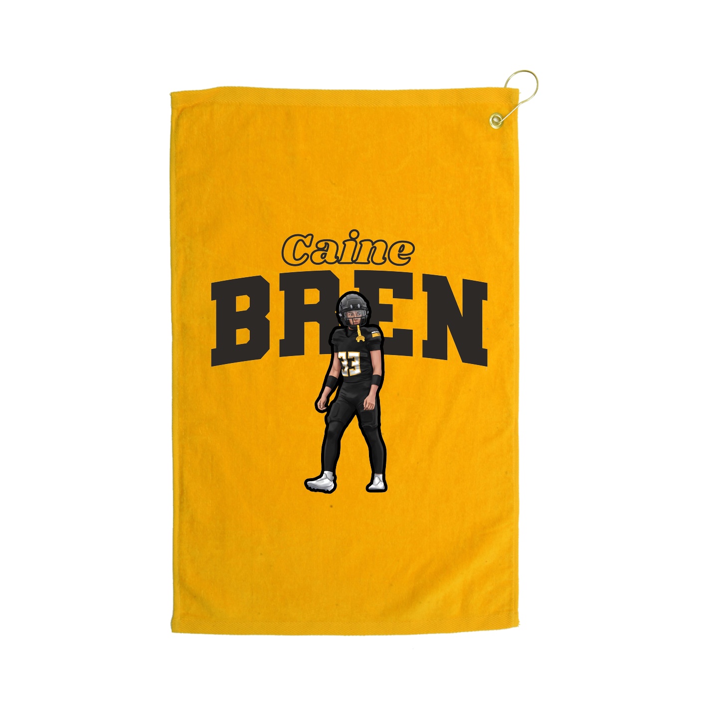 Golf Towel — Name Arch in Gold