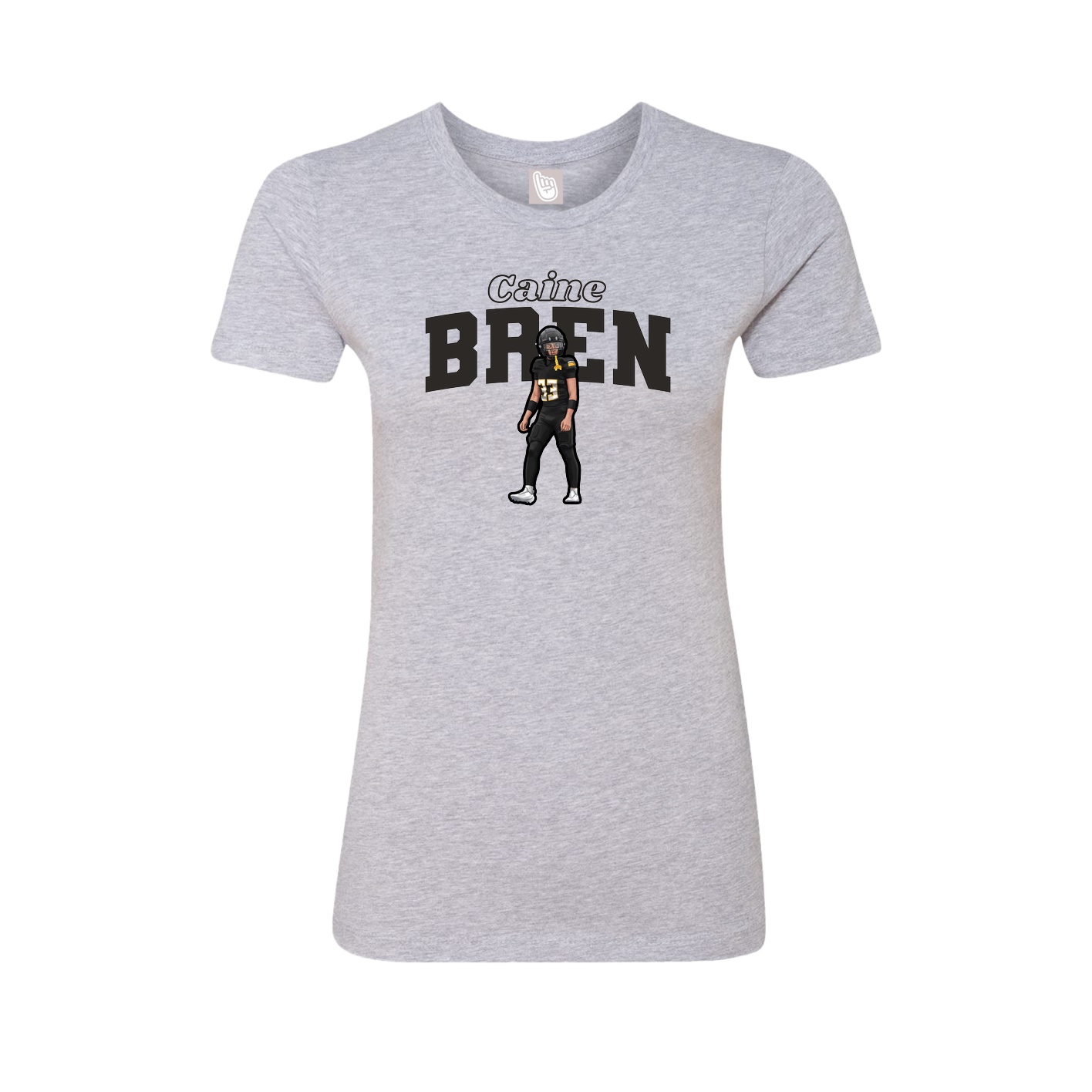 Fitted Women's Tee — Name Arch in Grey