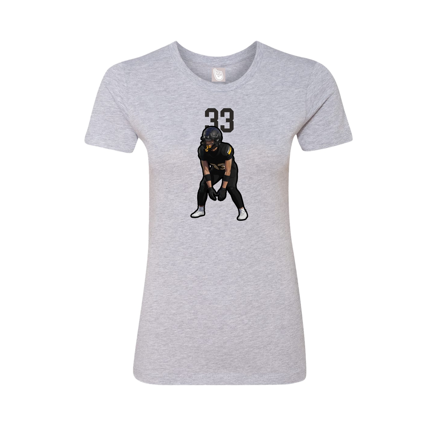 Fitted Women's Tee — Number Top in Grey