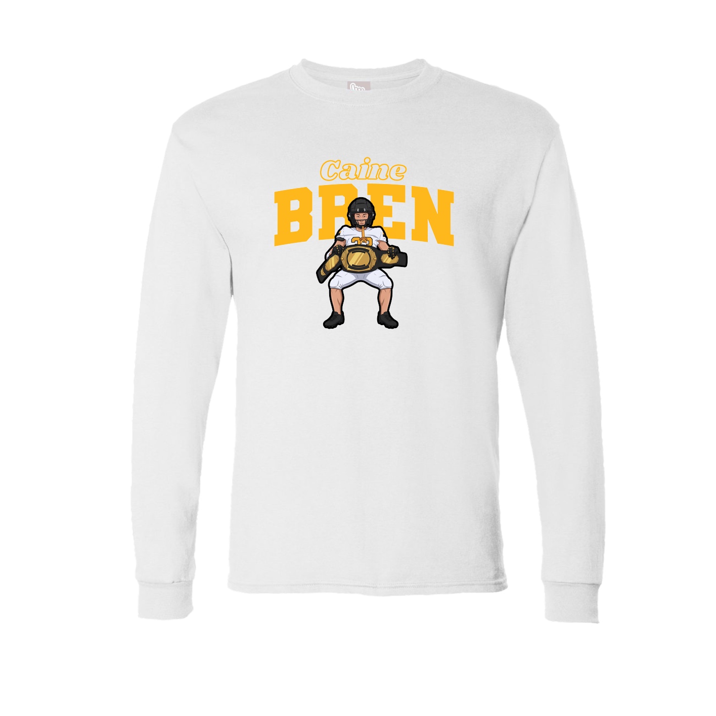 Long Sleeve Tee — Name Arch in White