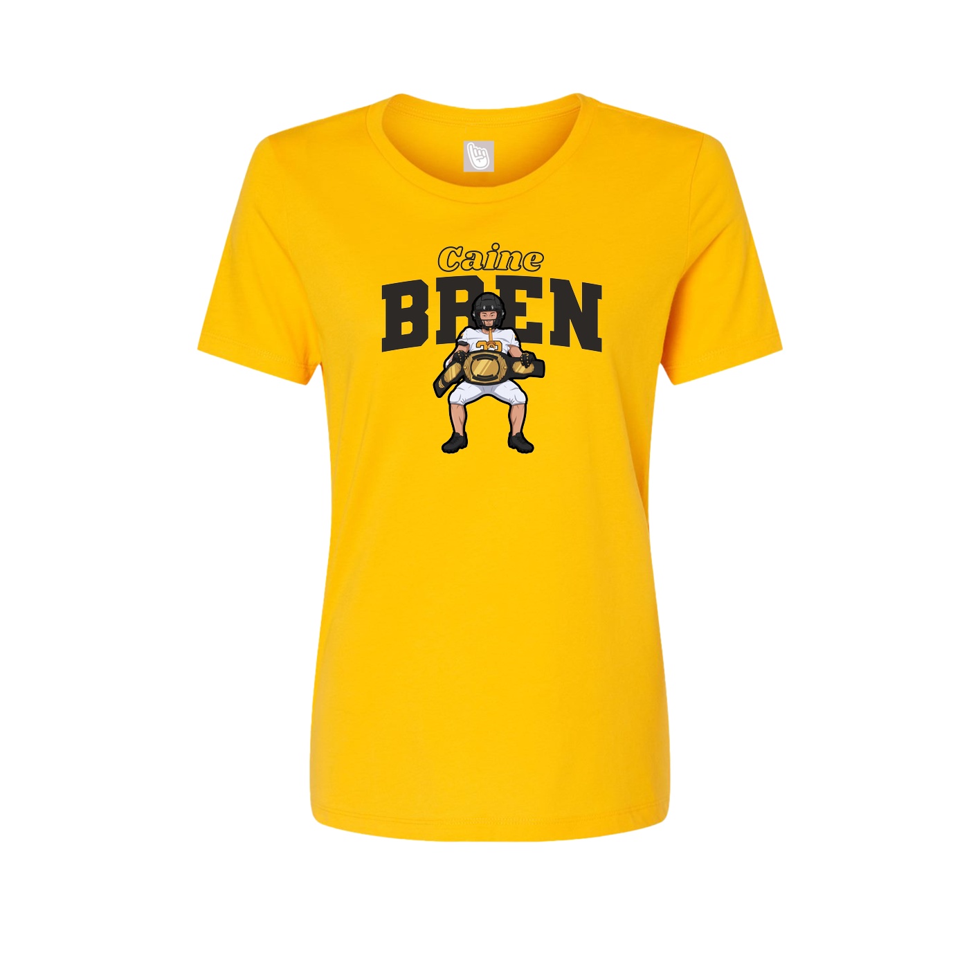 Fitted Women's Tee — Name Arch in Gold