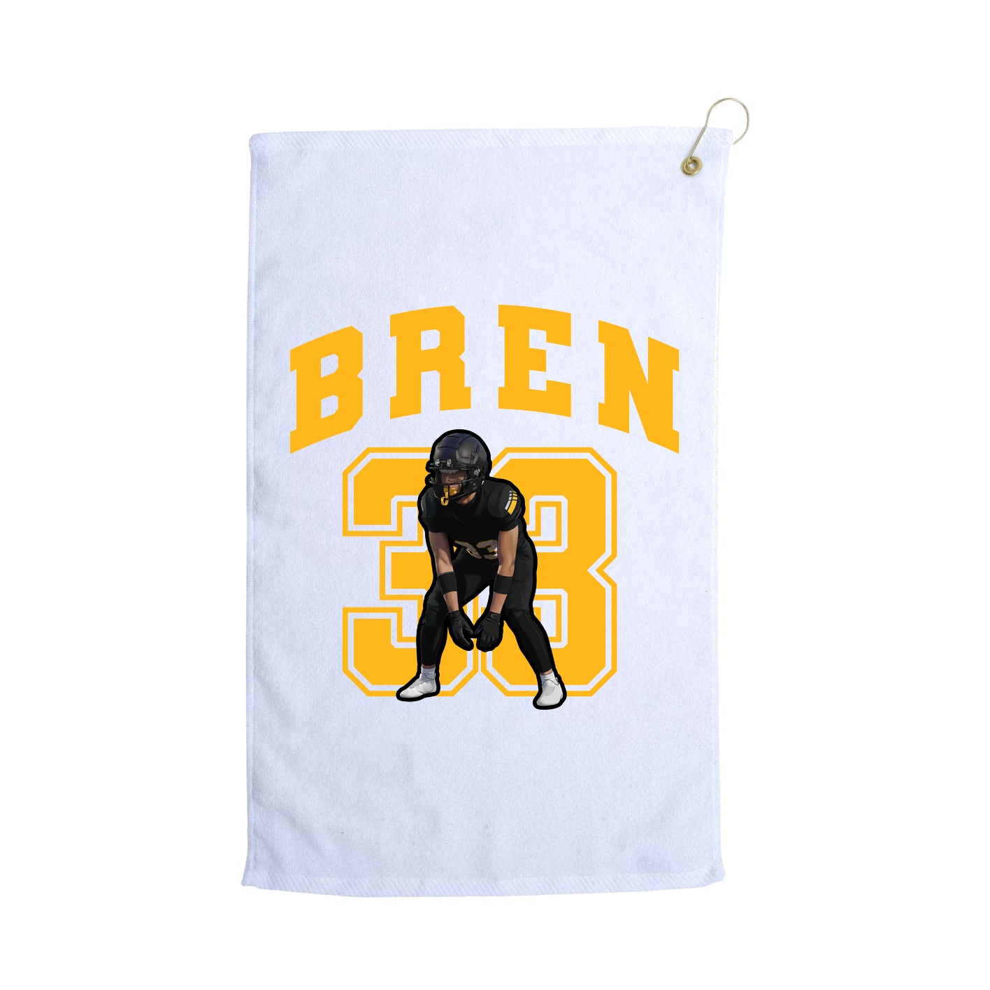 Golf Towel — Number in White