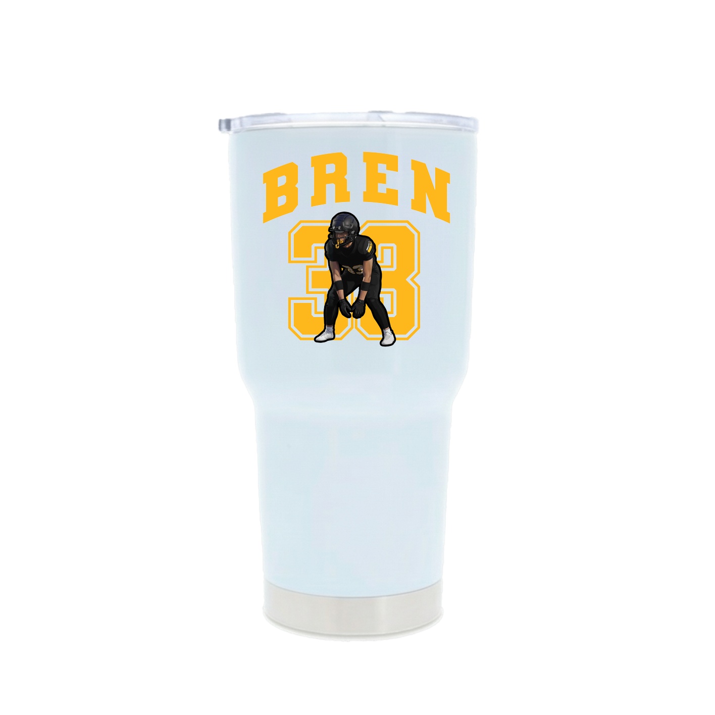 30oz Stainless Steel Tumbler — Number in White
