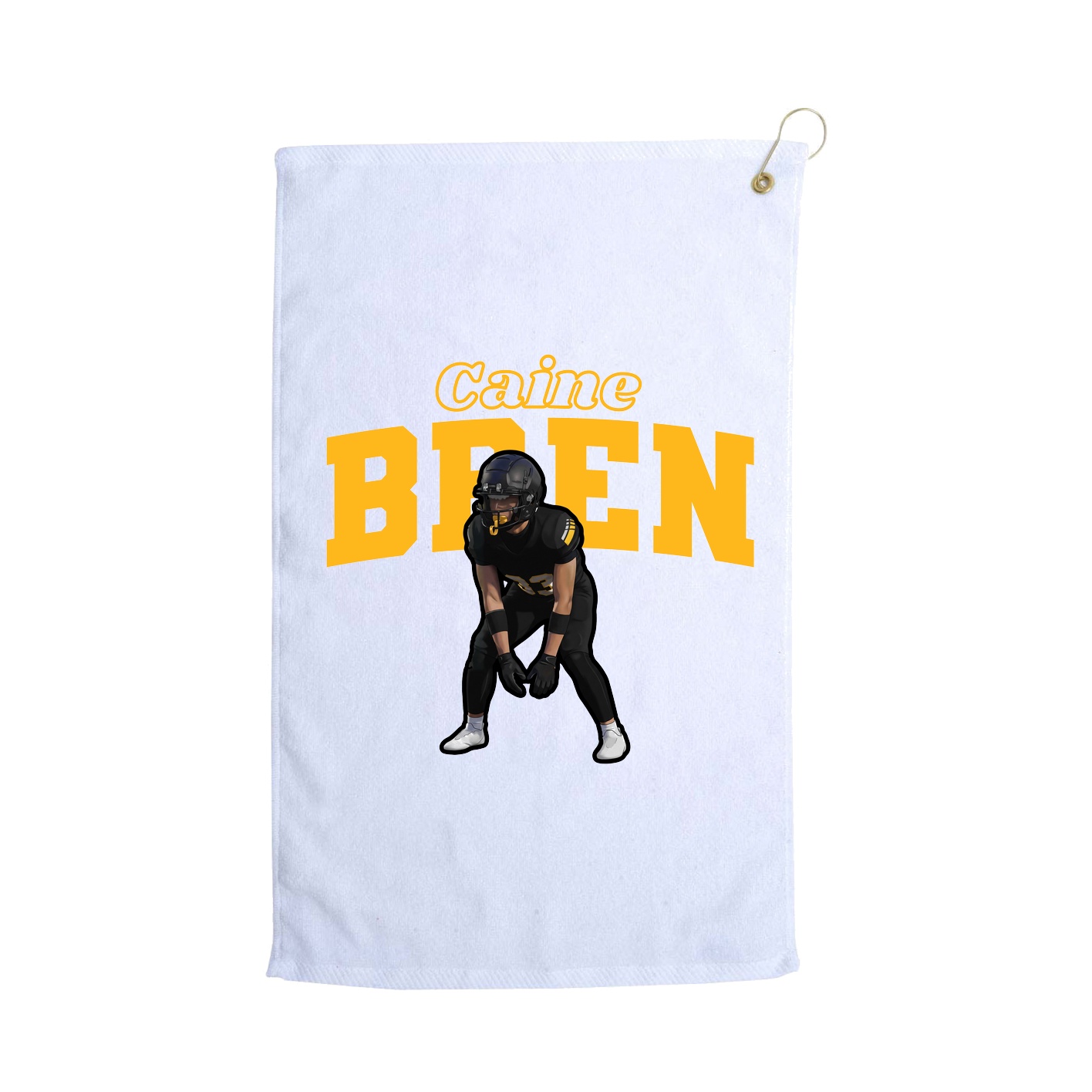 Golf Towel — Name Arch in White