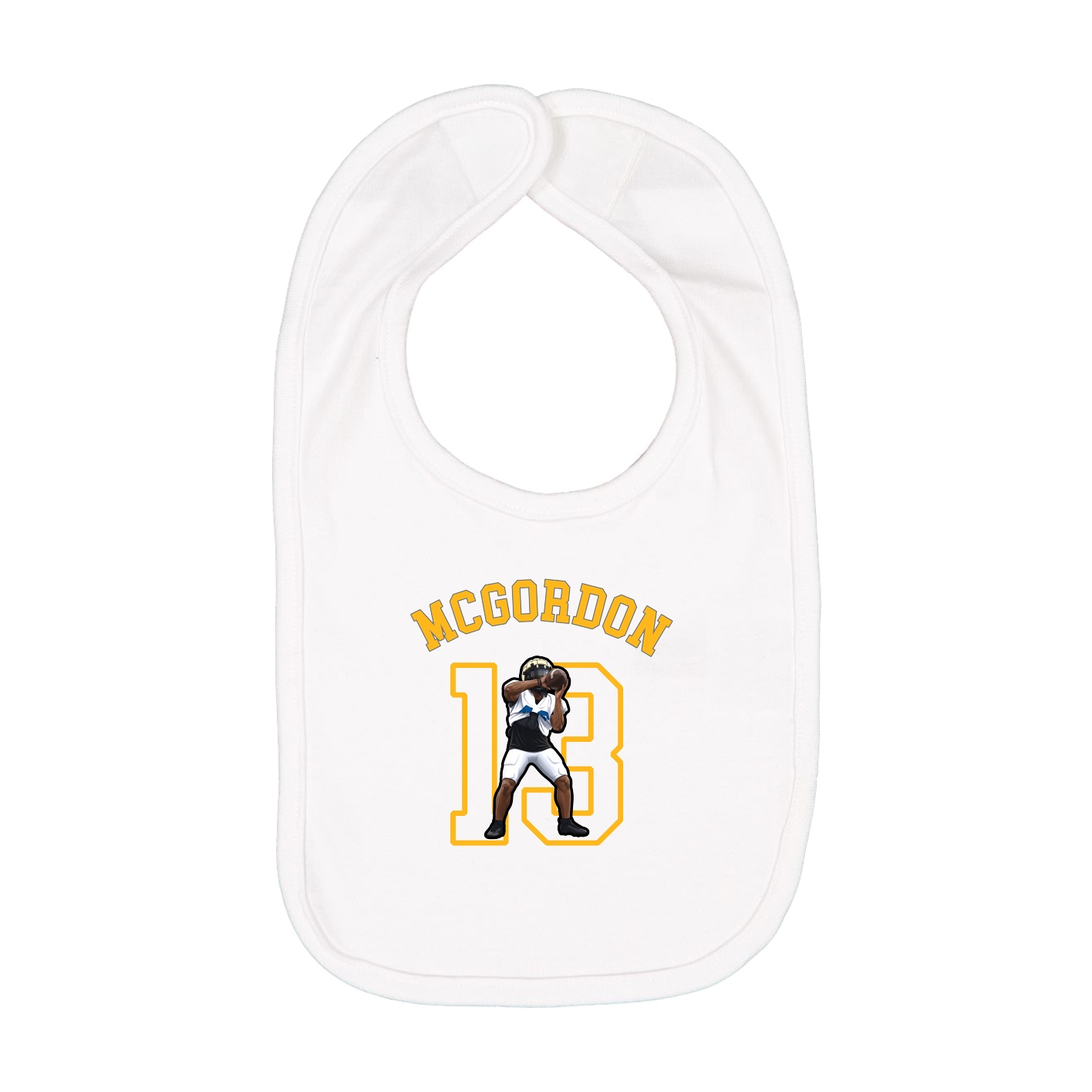Infant Bib — Shirsey Arch in White