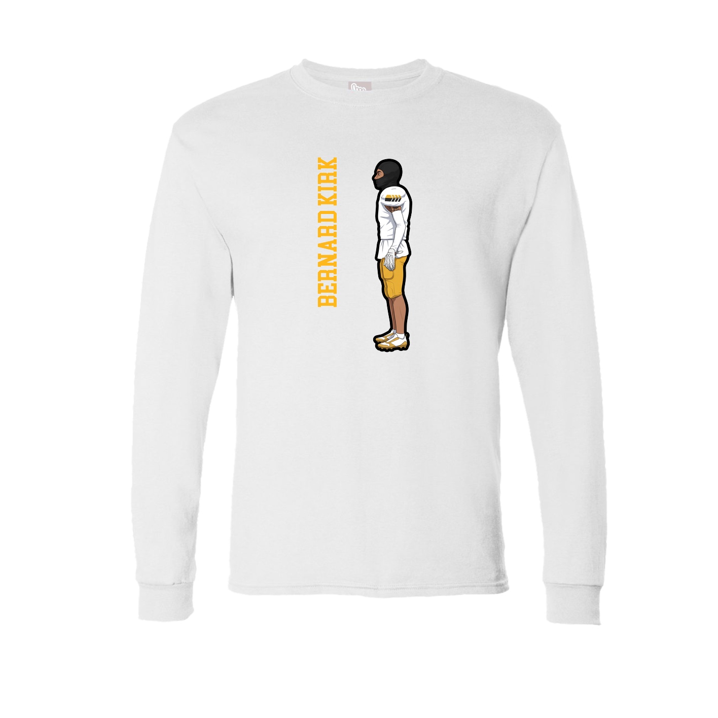 Long Sleeve Tee — Name Vertical in White
