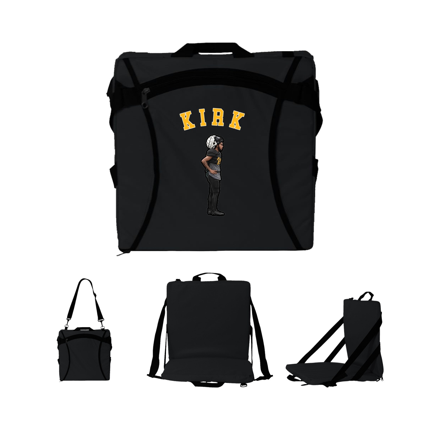 Folding Stadium Seat — Shirsey Arch in Black