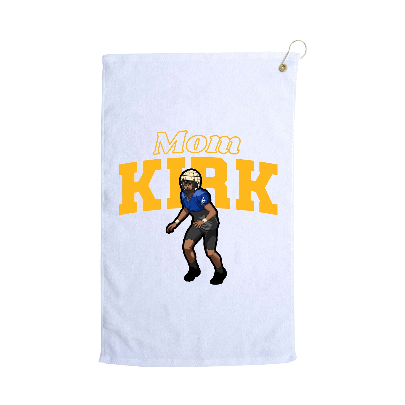 Golf Towel — Mothers Day Block in White