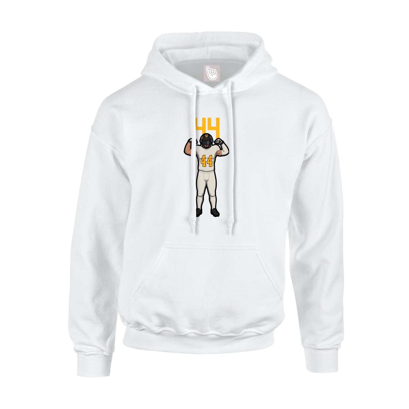Youth Hoodie — Number Top in White
