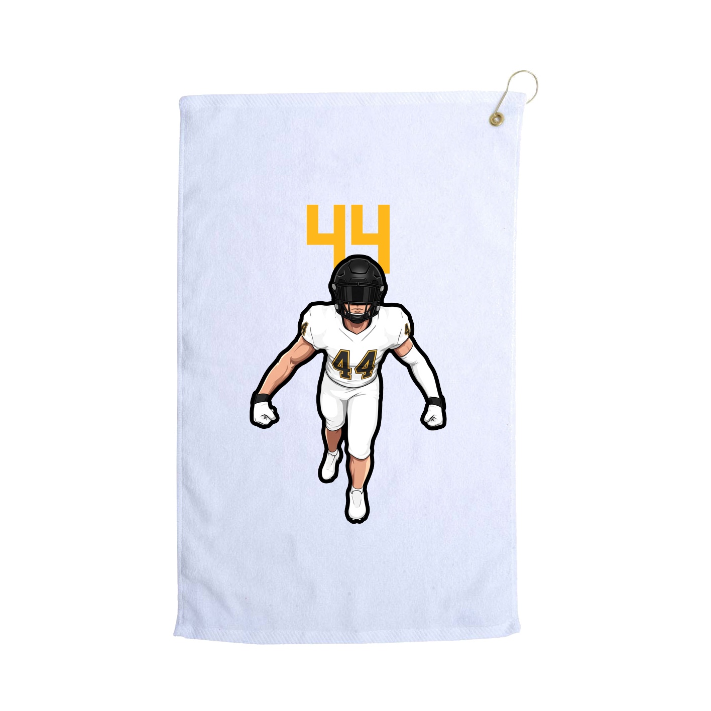 Golf Towel — Number Top in White
